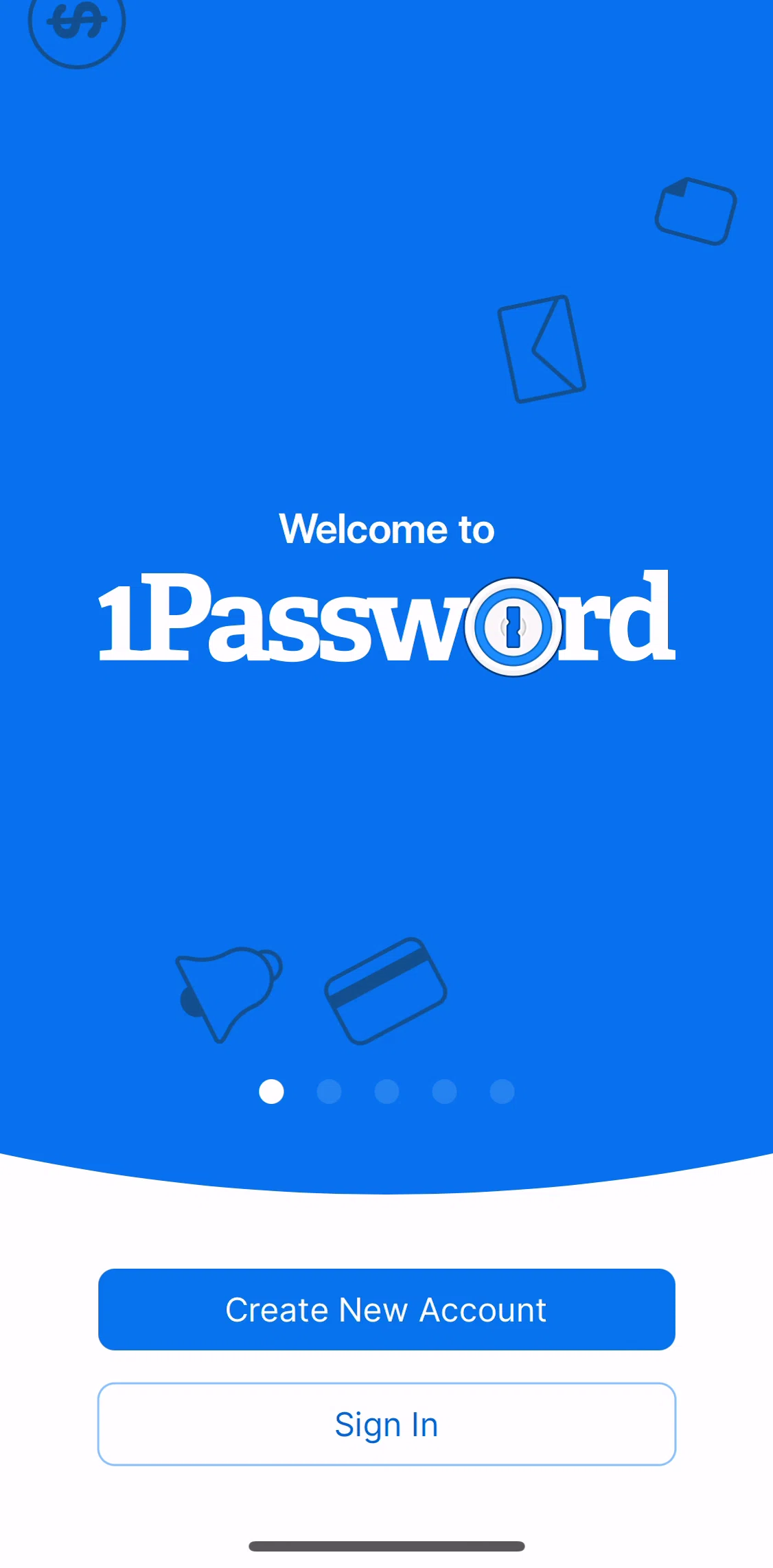 1password Screen screen in the Logging in flow