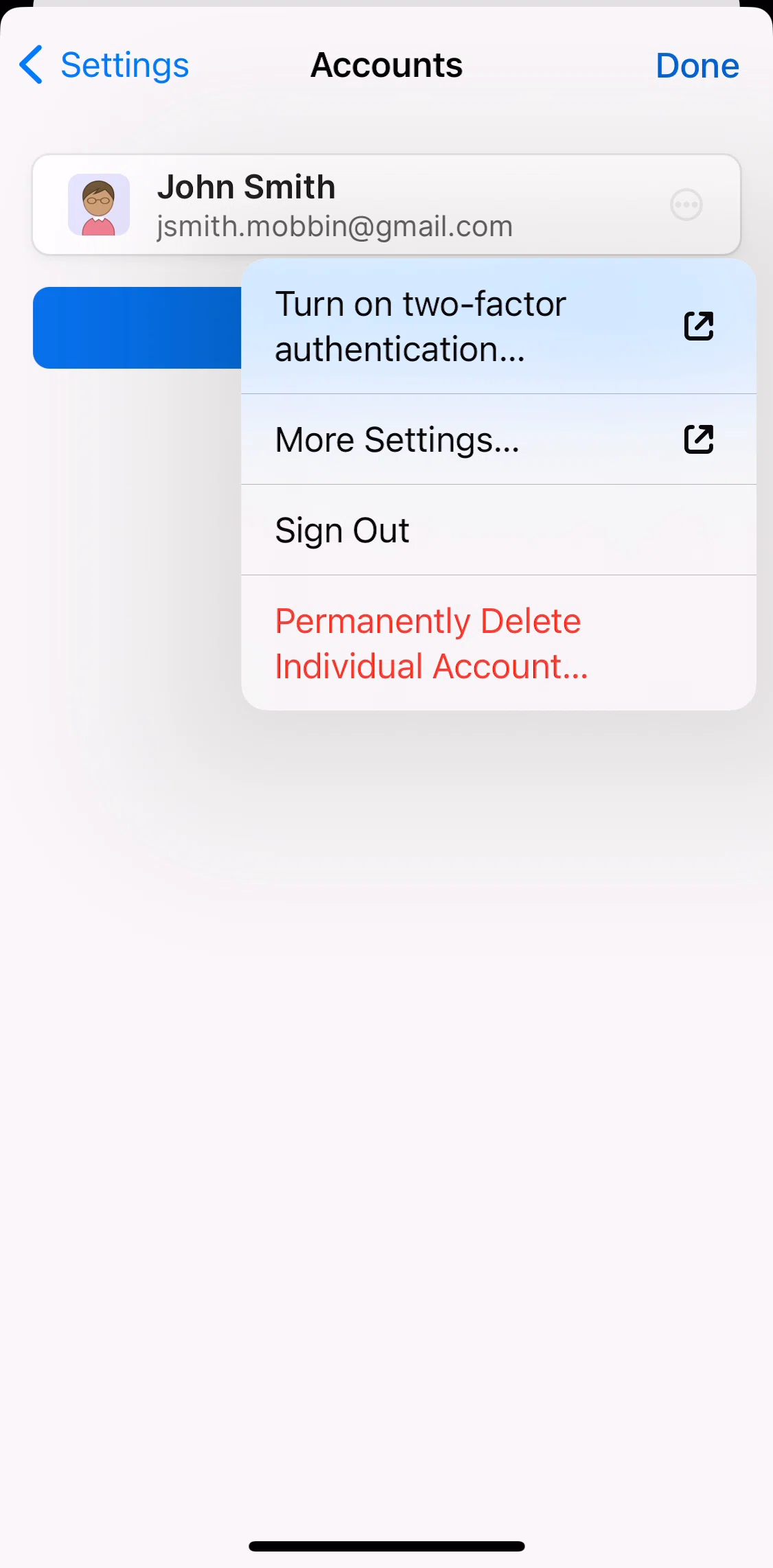 1password Screen screen in the Logging out flow