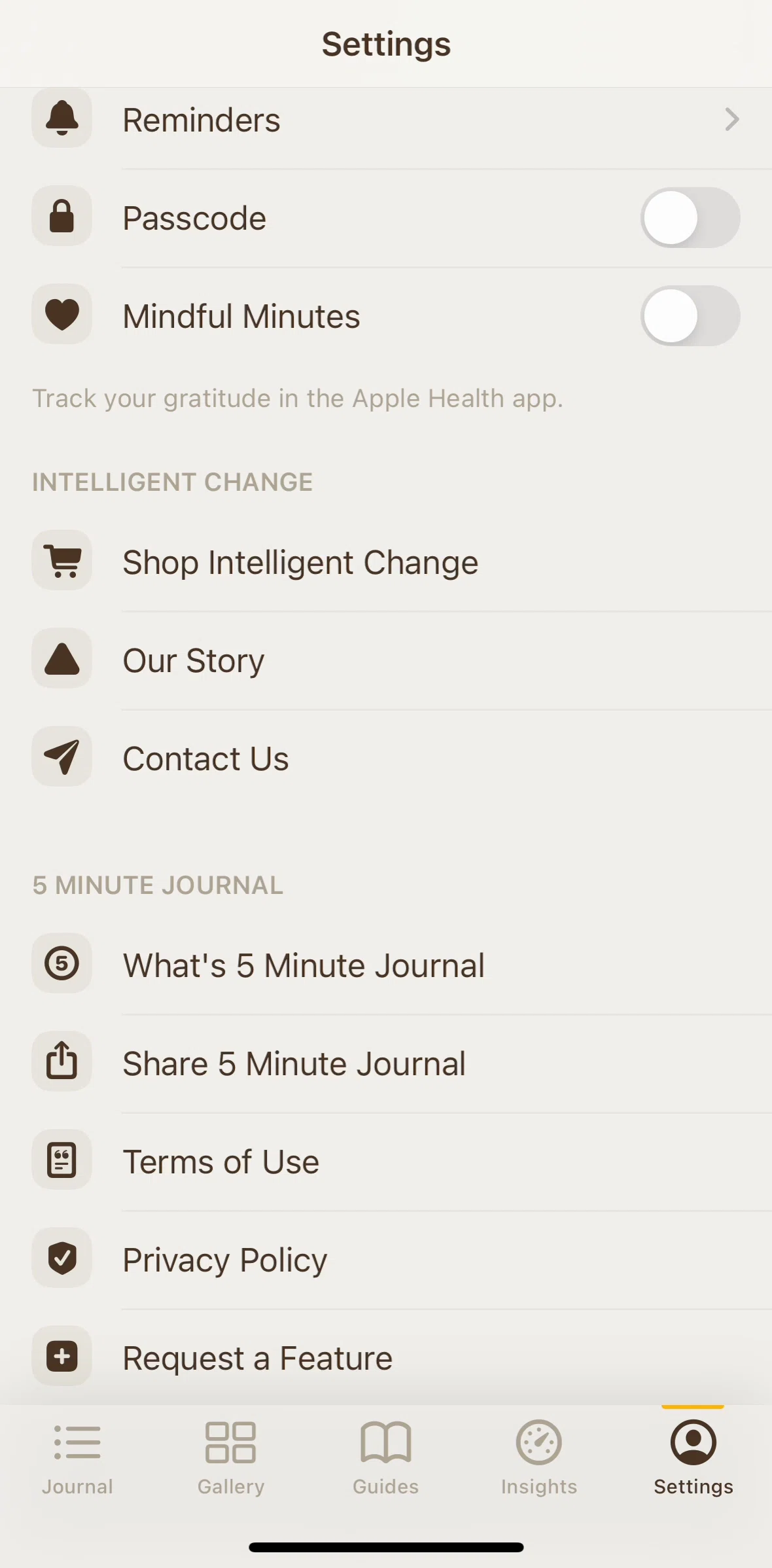 5 Minute Journal Screen screen in the About 5 Minute Journal flow