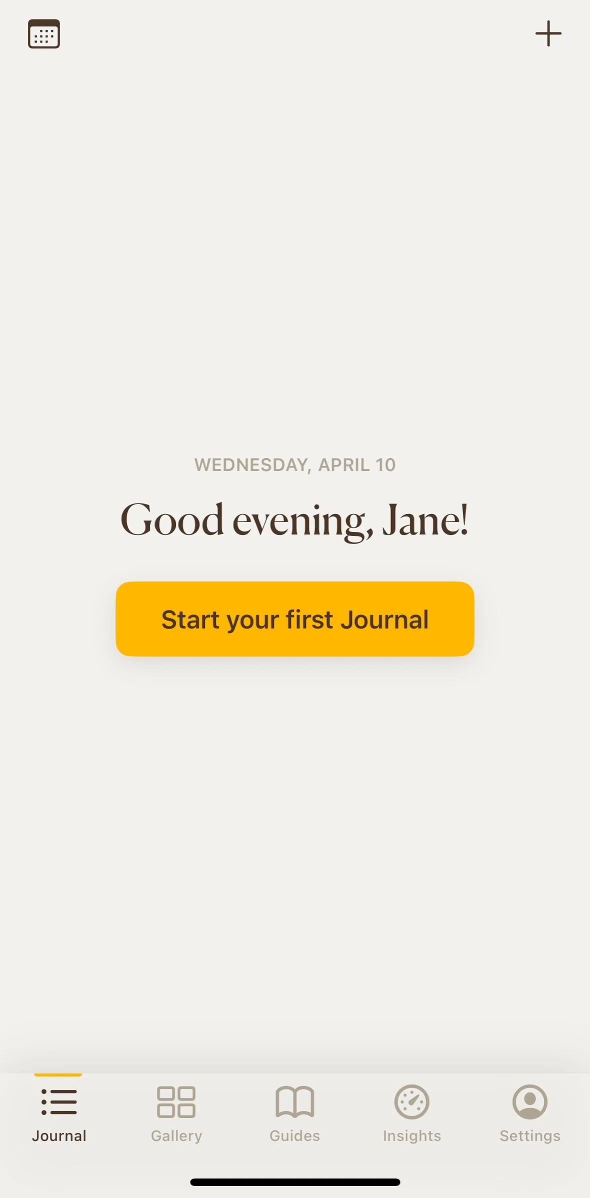 5 Minute Journal Screen screen in the Logging a journal entry flow