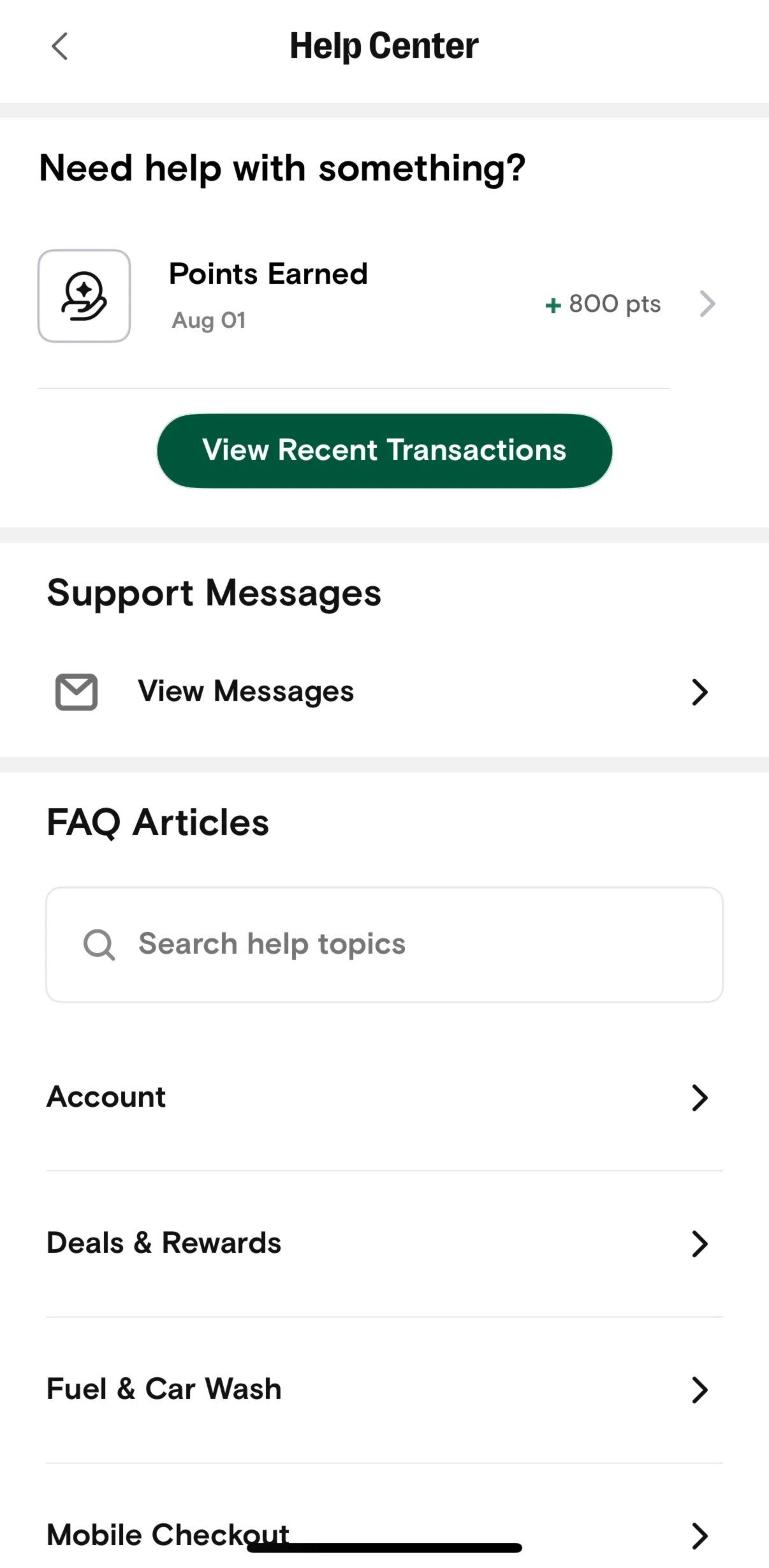 7-Eleven Screen screen in the FAQ article flow