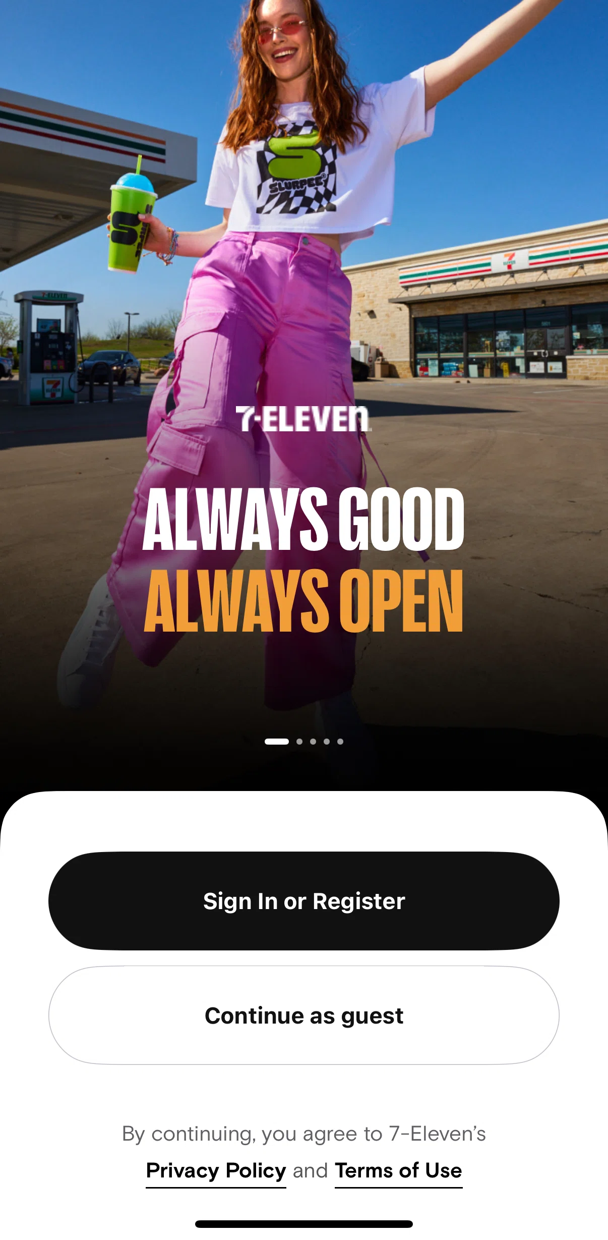 7-Eleven Screen screen in the Logging in flow
