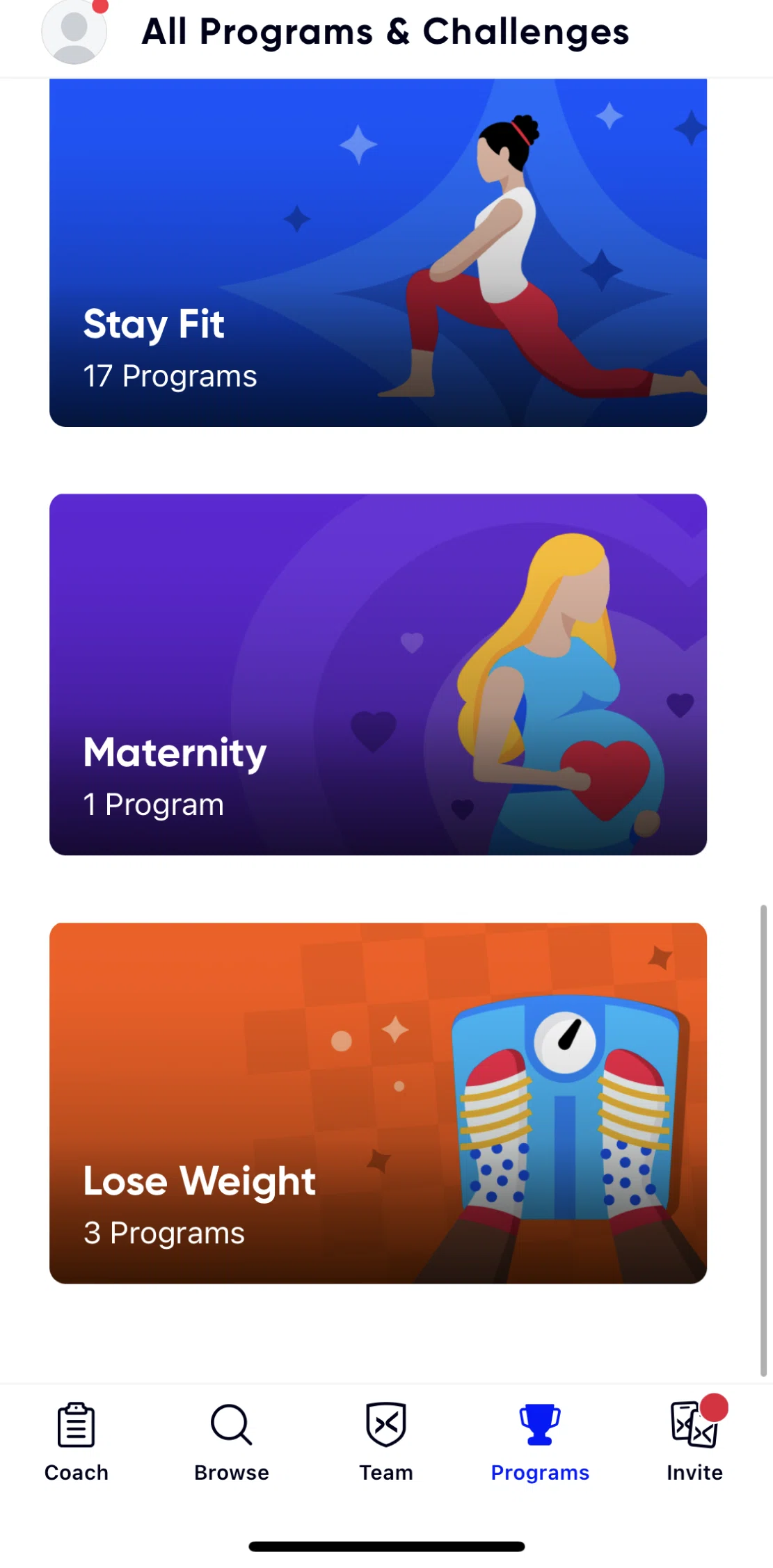 Aaptiv Screen screen in the Joining a new program flow