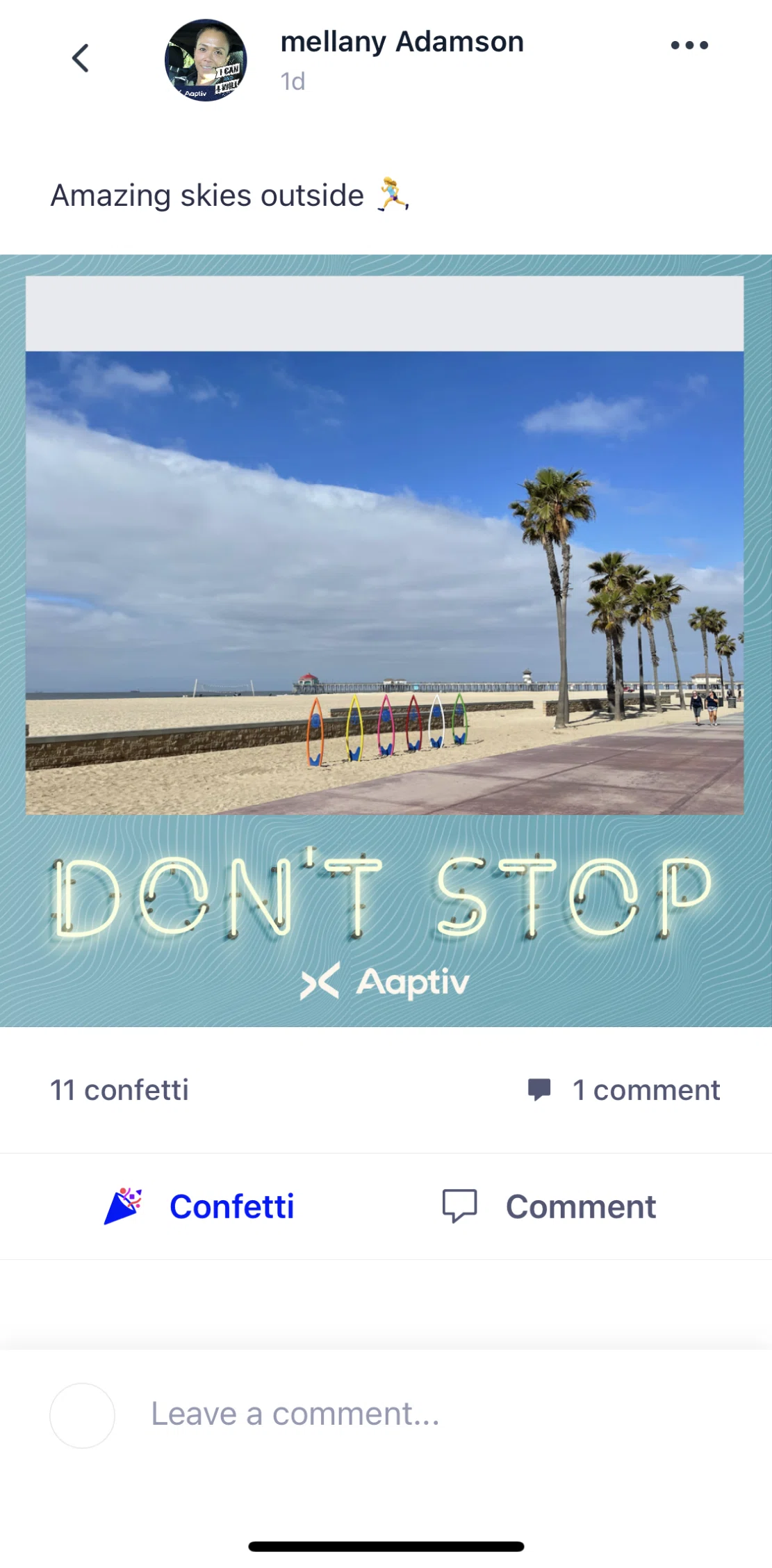 Aaptiv Screen screen in the User profile flow