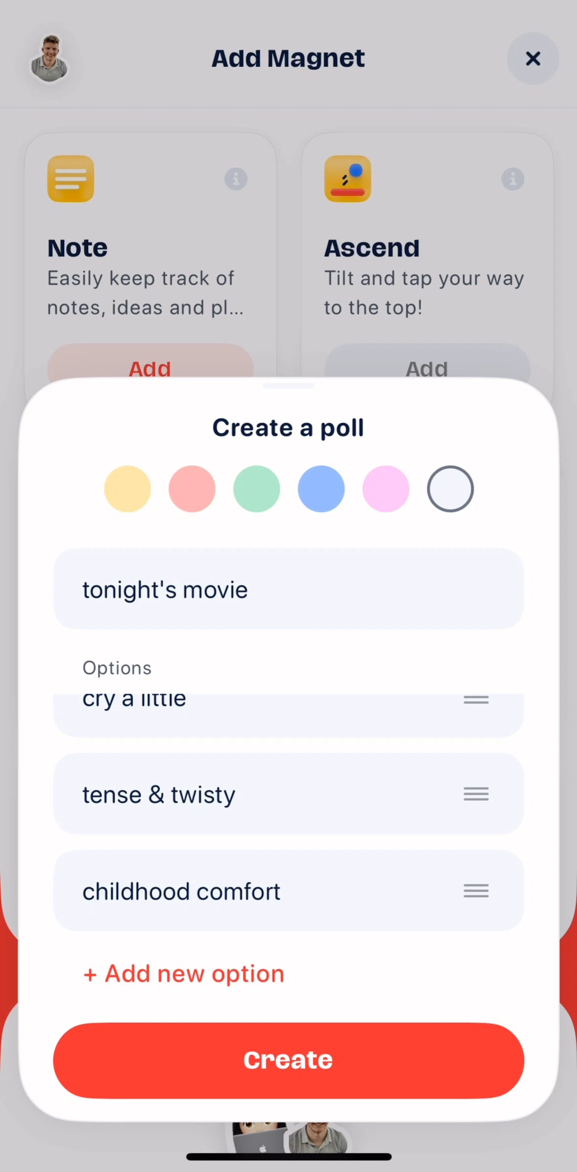 Abode Screen screen in the Deleting an option flow