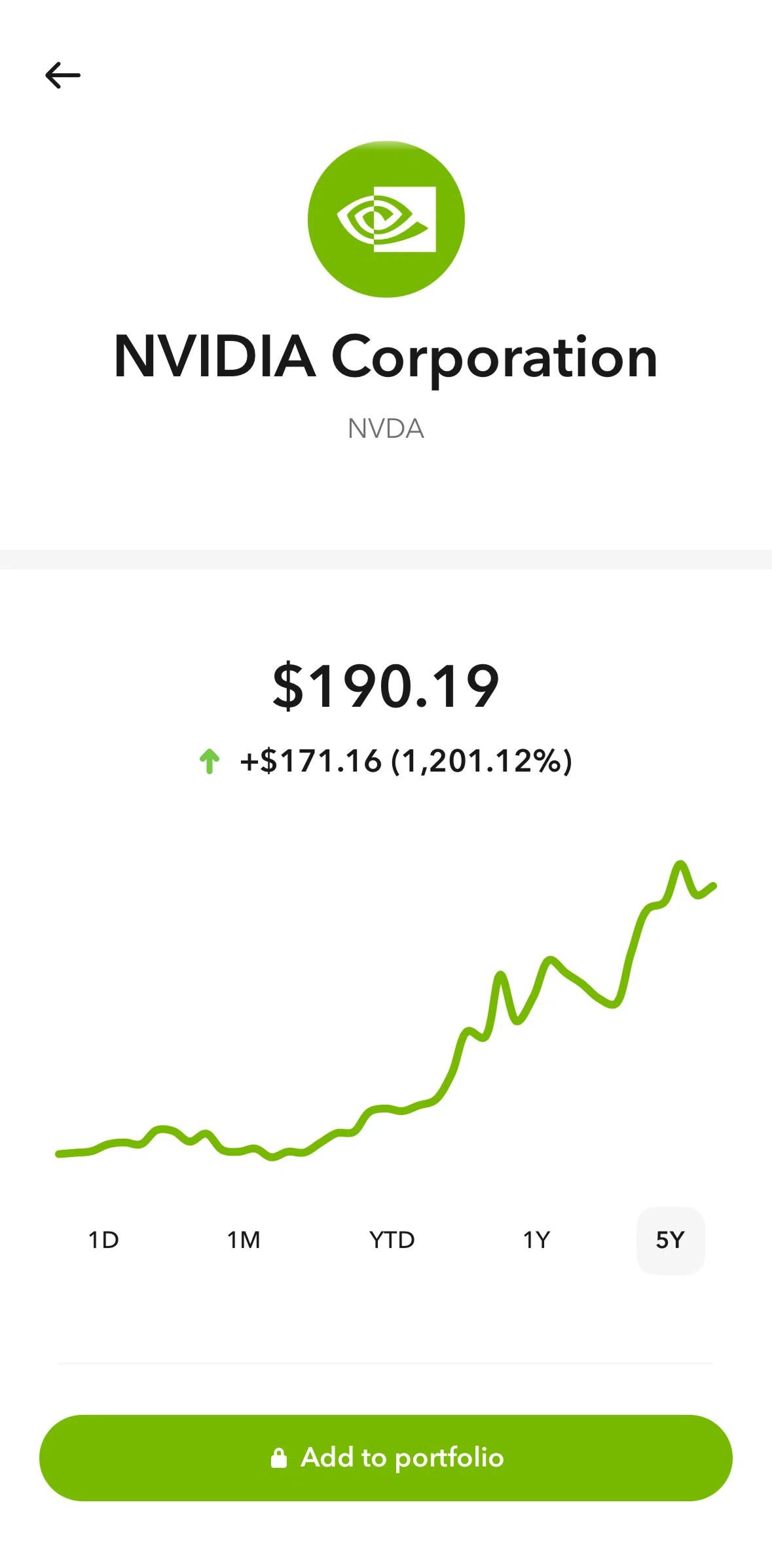 Acorns Screen screen in the Adding a portfolio flow