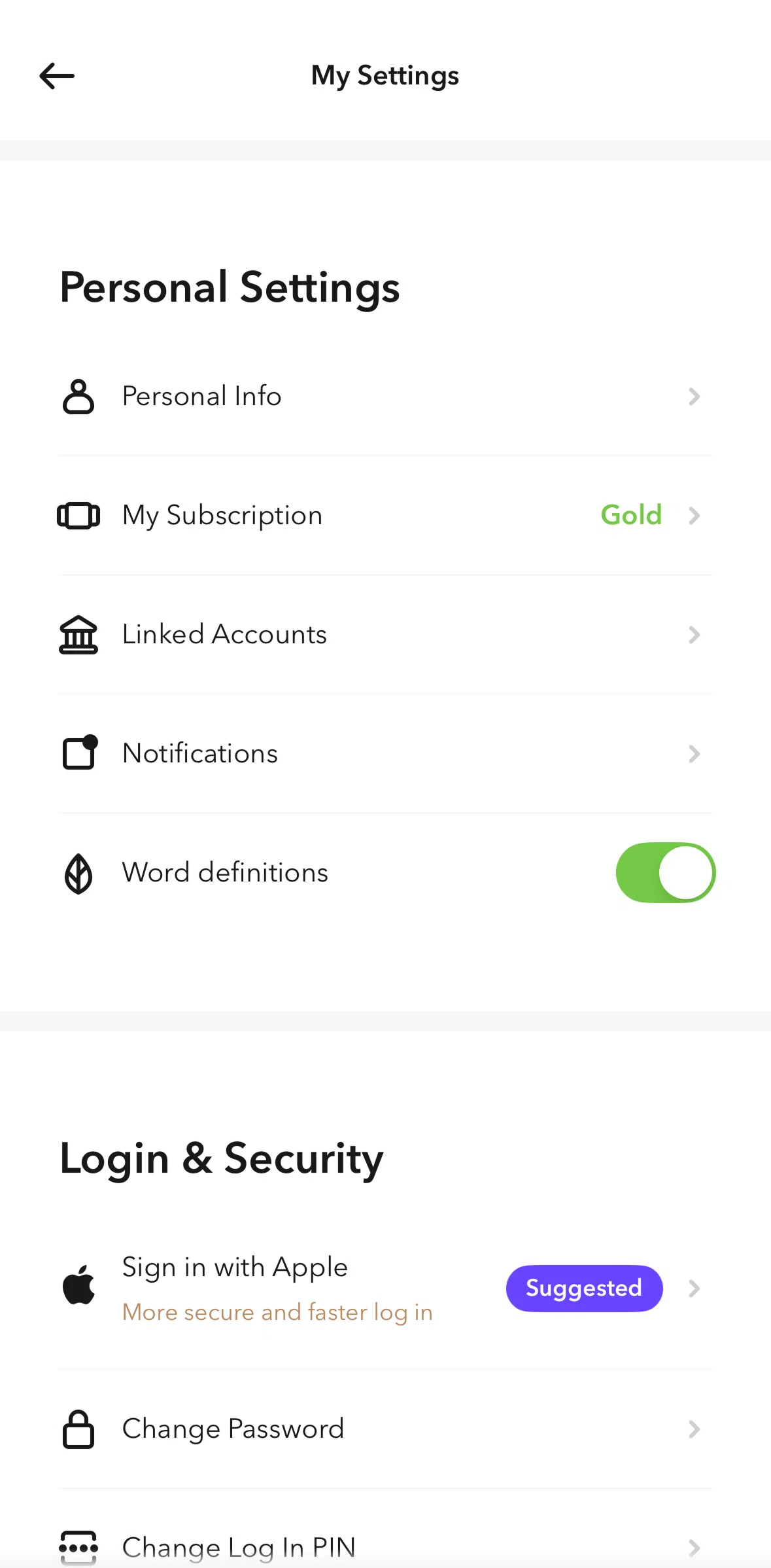 Acorns Screen screen in the Editing personal info flow