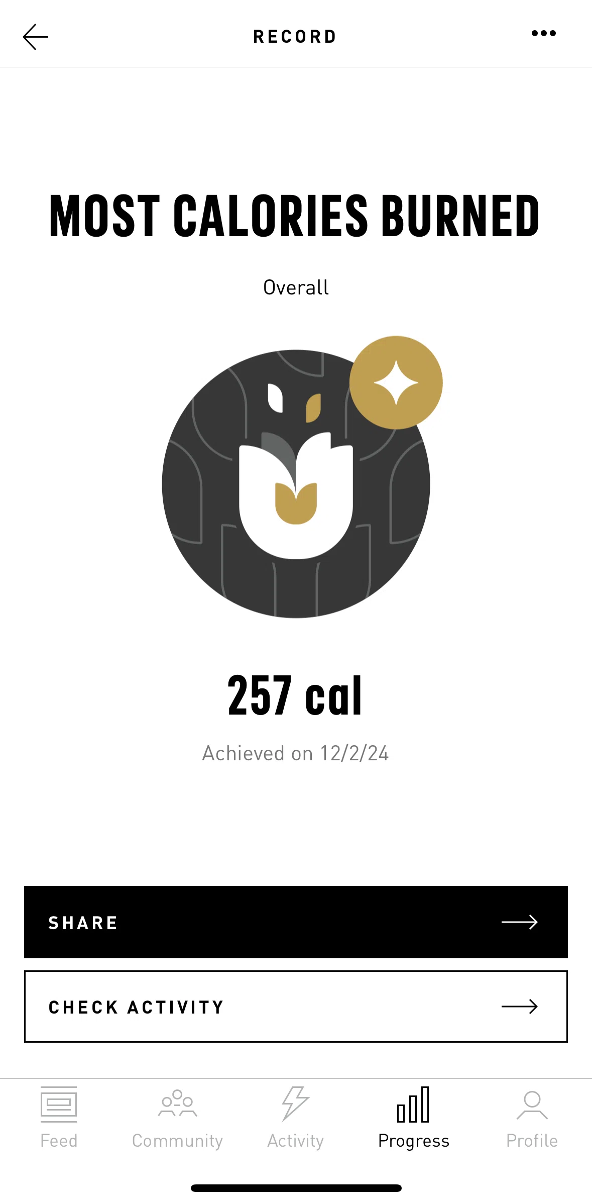adidas Running Screen screen in the Activity details (record) flow