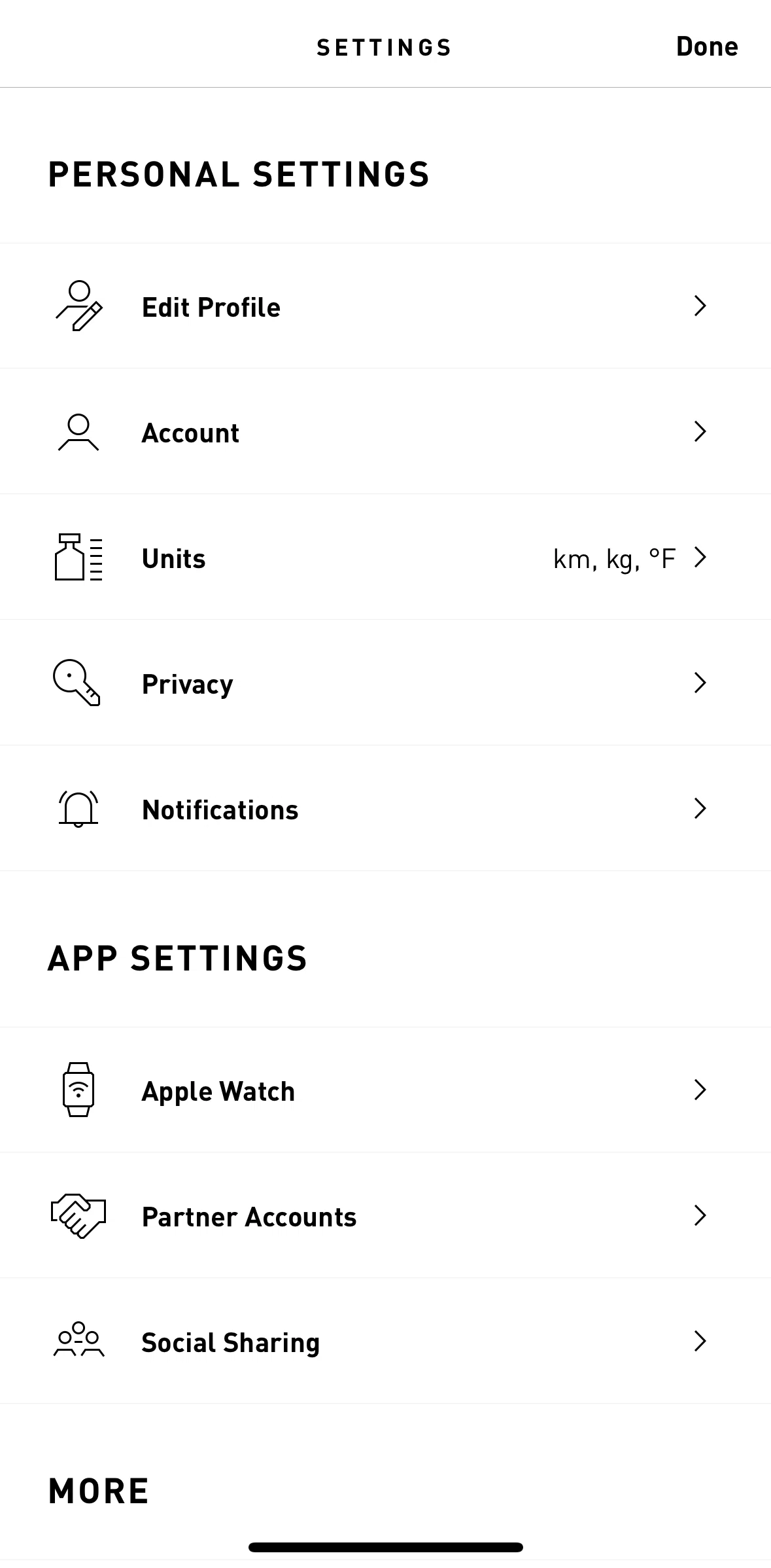 adidas Running Screen screen in the Connecting to apple watch flow
