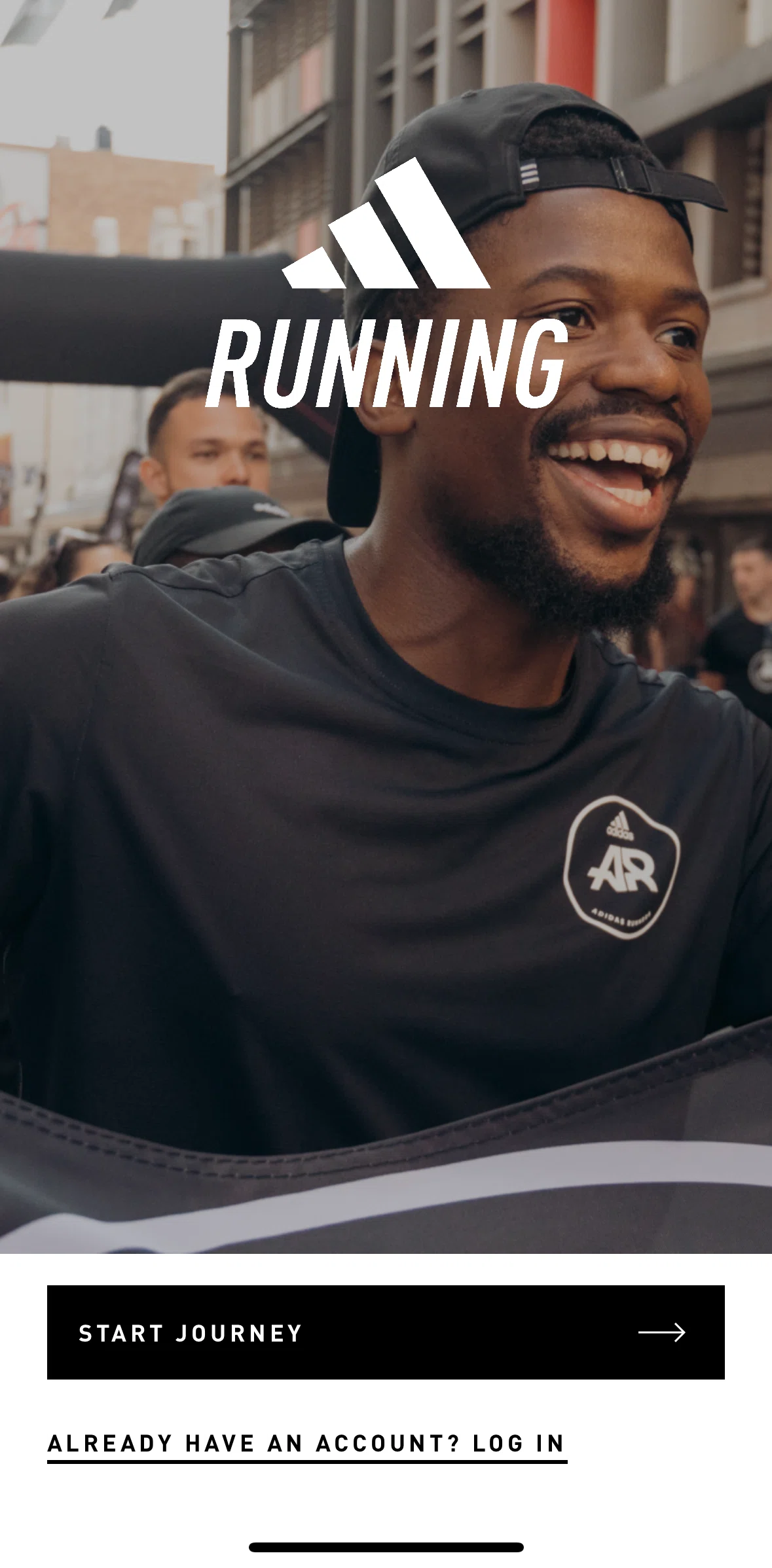 adidas Running Screen screen in the Logging in flow
