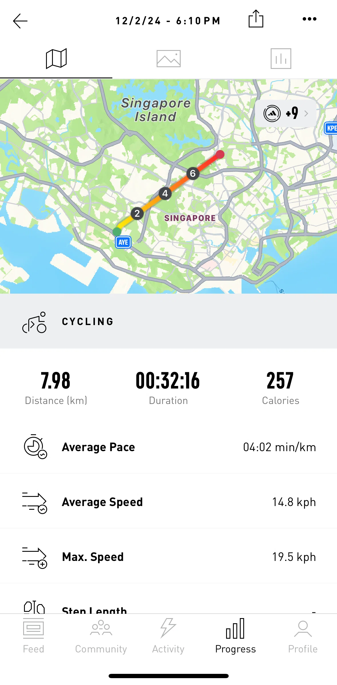 adidas Running Screen screen in the Map view flow
