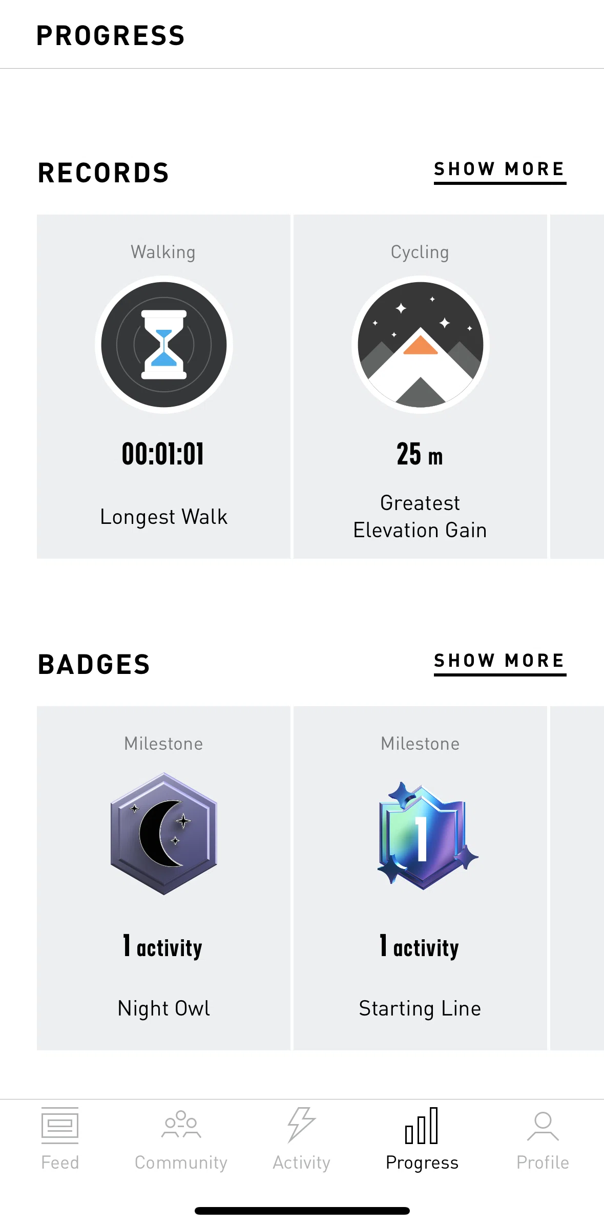 adidas Running Screen screen in the Records flow
