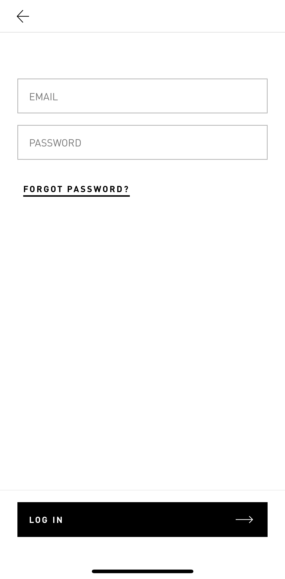 adidas Running Screen screen in the Resetting password flow