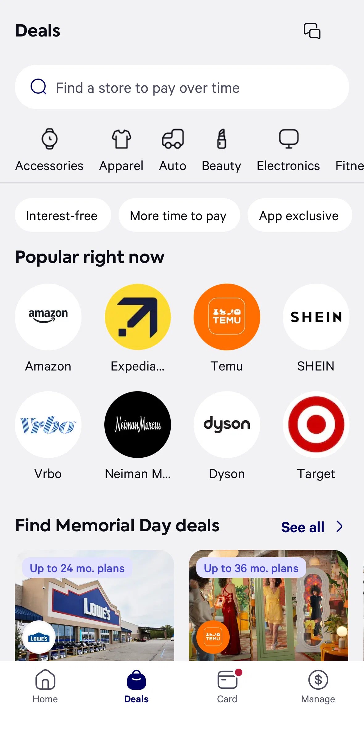 Affirm Screen screen in the Category detail flow