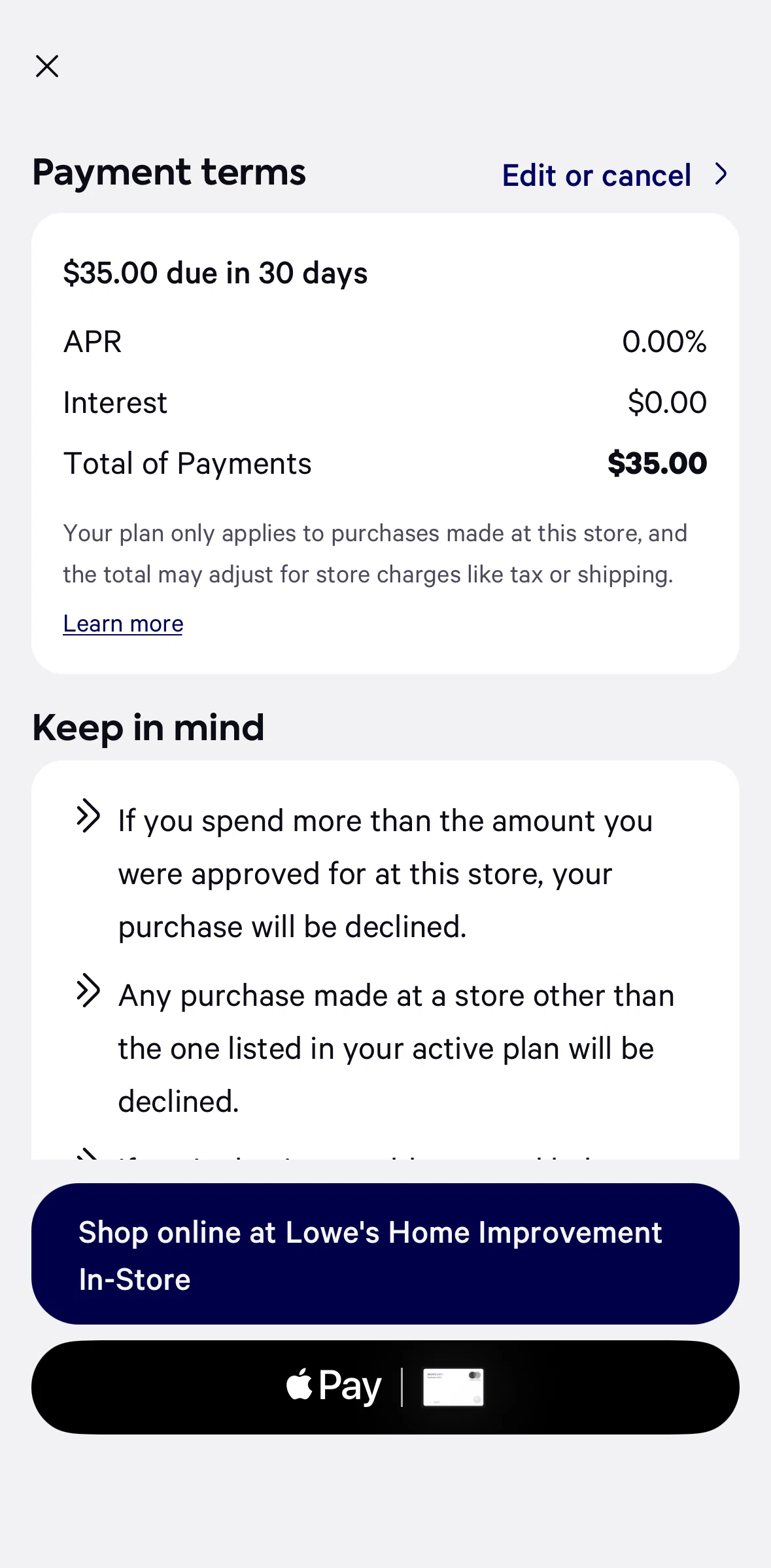 Affirm Screen screen in the Edit or cancel - cancel my plan flow