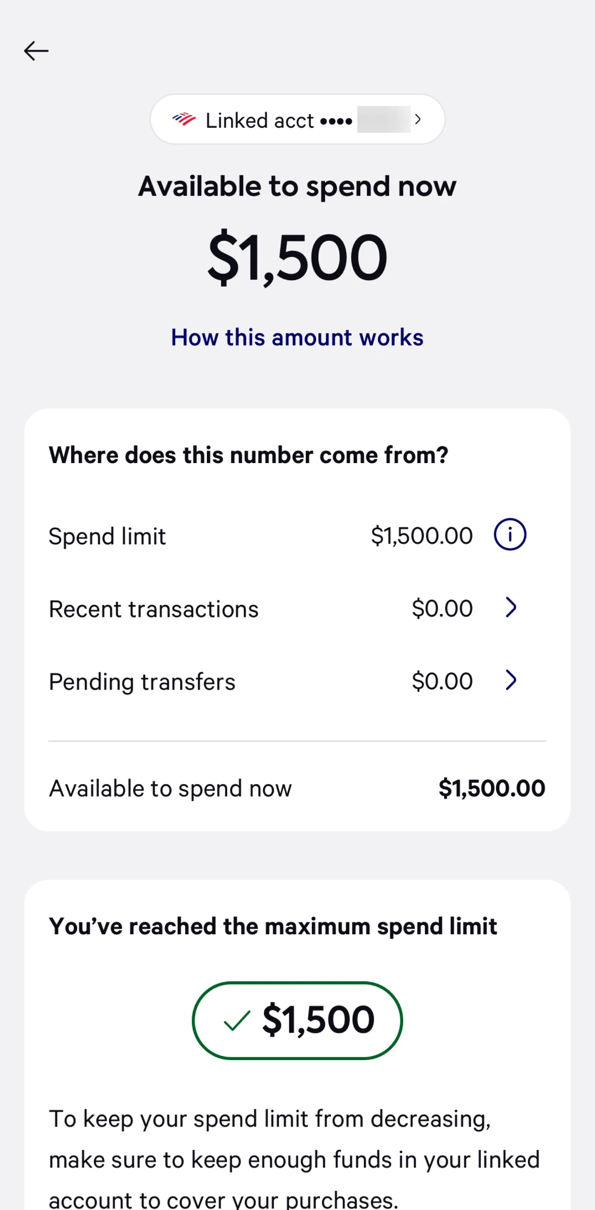 Affirm Screen screen in the Recent transactions flow
