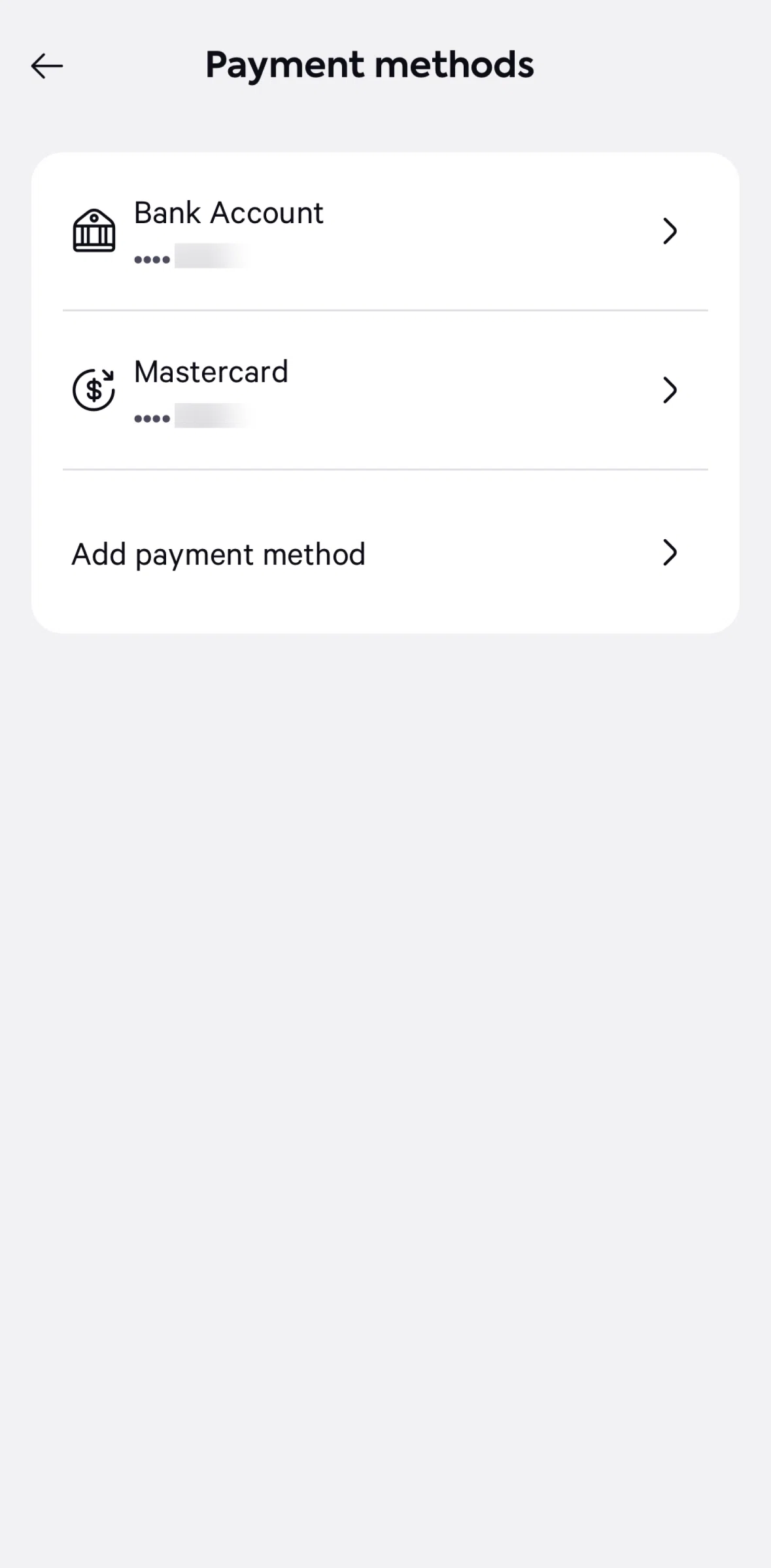 Affirm Screen screen in the Removing a payment method flow