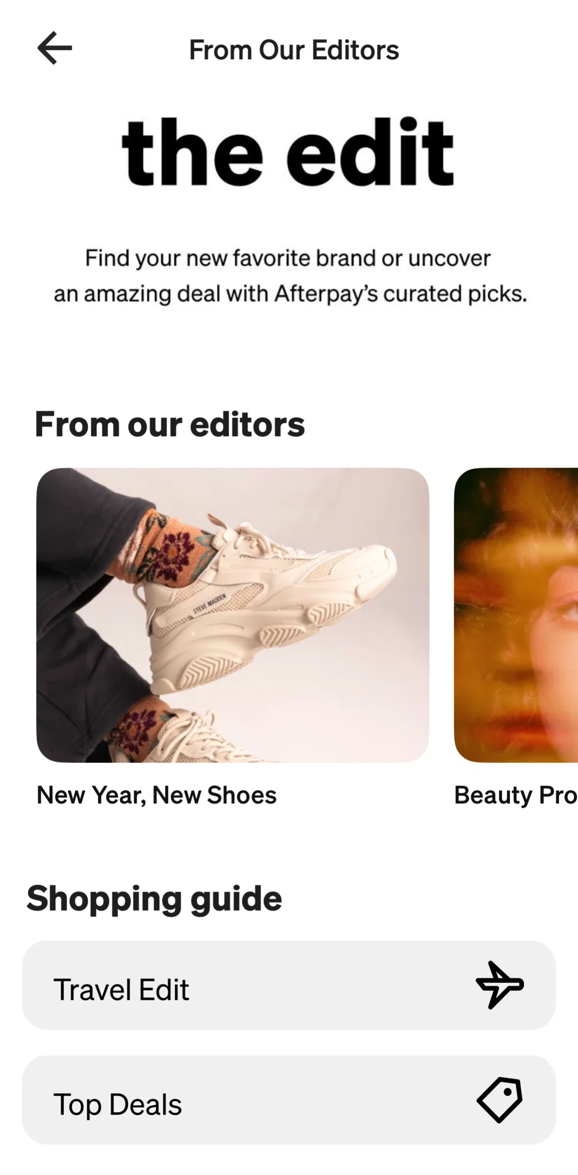 Afterpay Screen screen in the Article detail flow