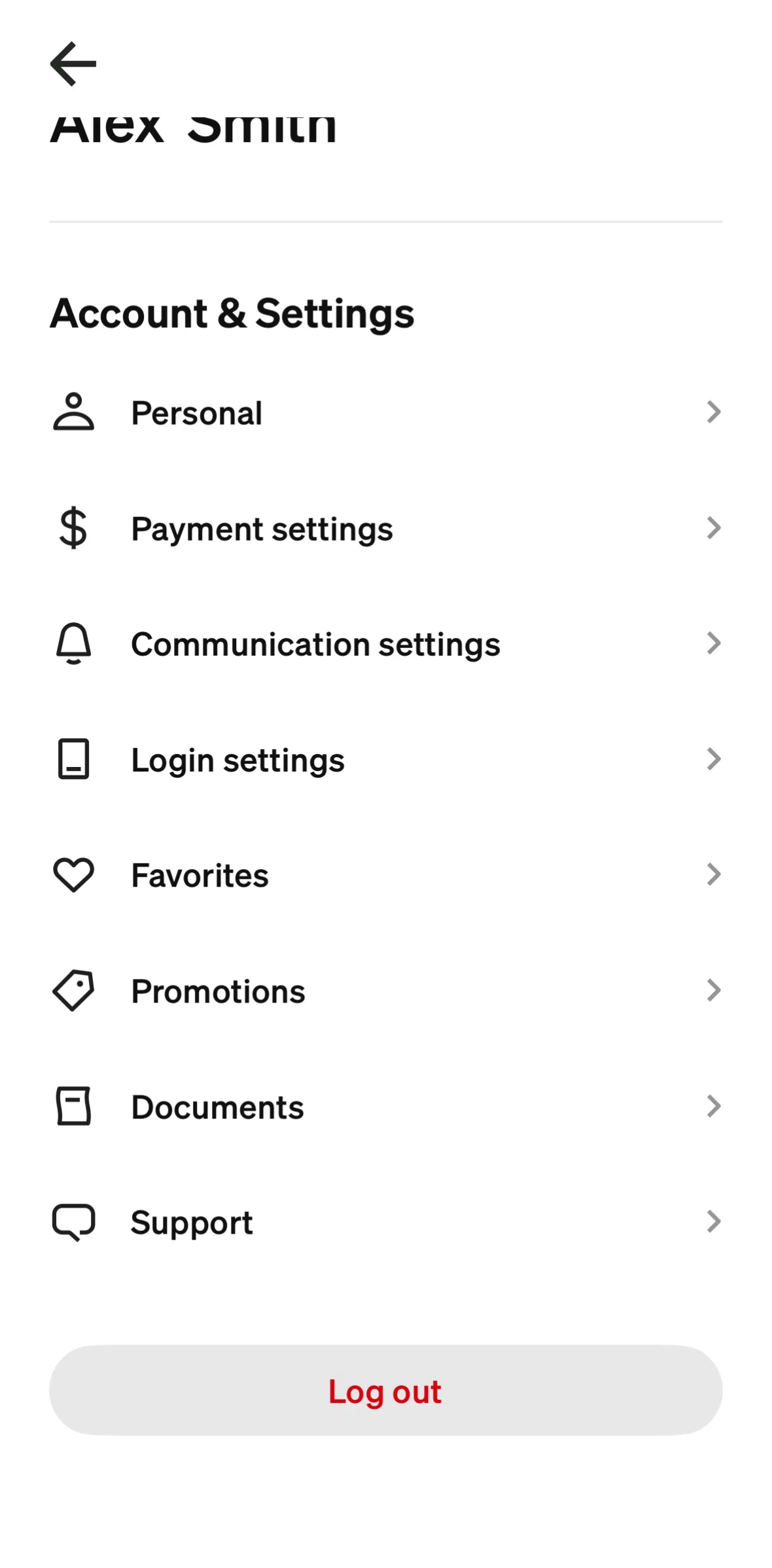 Afterpay Screen screen in the Logging out flow