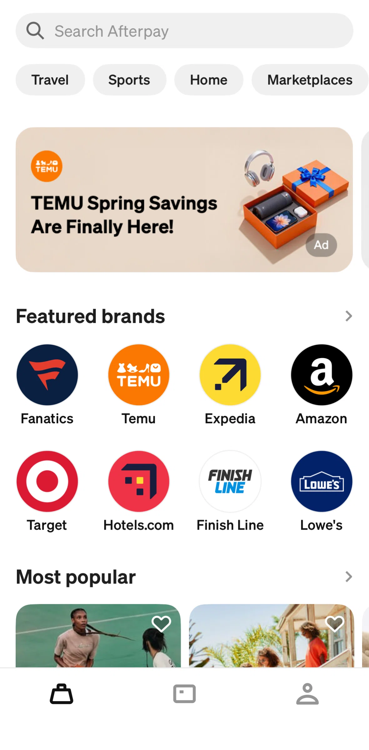 Afterpay Screen screen in the My Afterpay flow