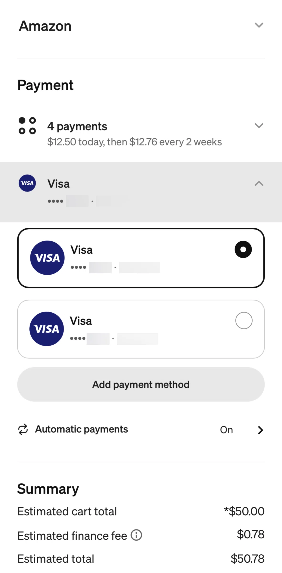 Afterpay Screen screen in the Turning off Autopay (card) flow