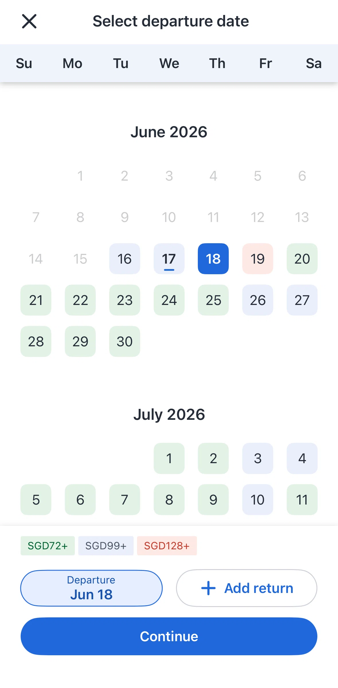 Agoda Screen screen in the Adding a return date flow