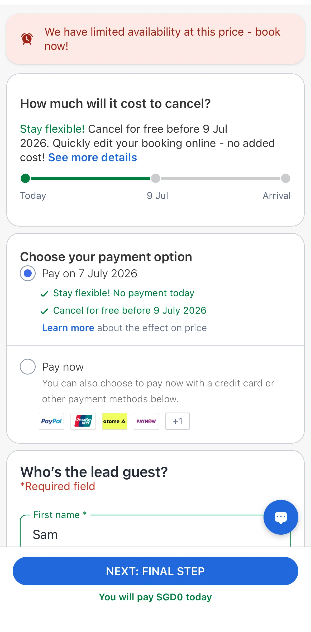 Agoda Screen screen in the Booking conditions (flights) flow