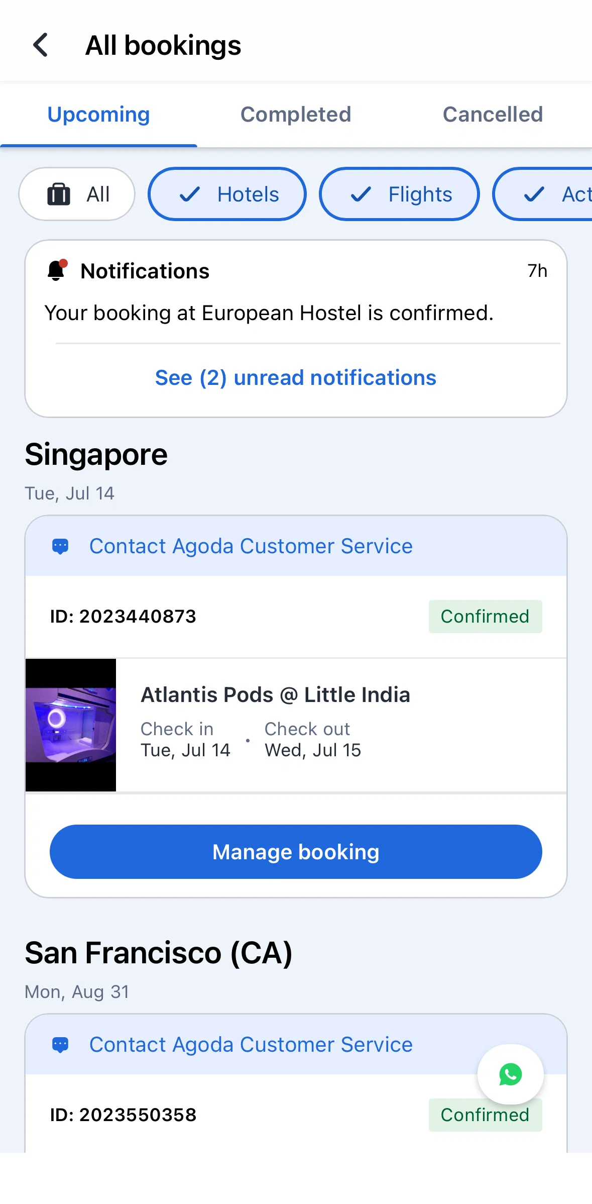 Agoda Screen screen in the Booking detail (hotel) flow