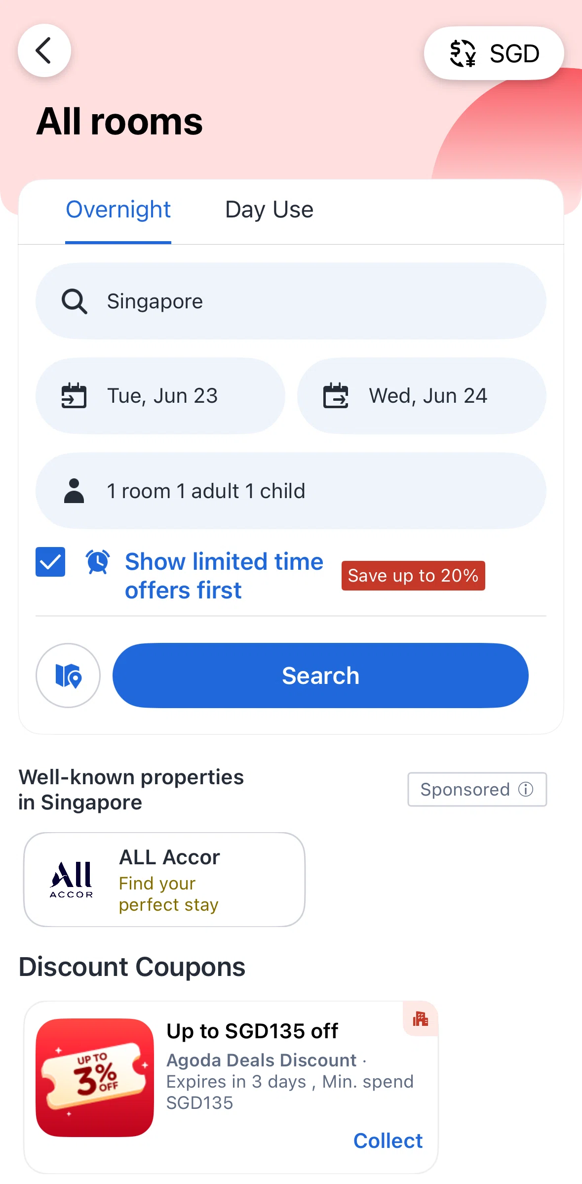 Agoda Screen screen in the Claiming a coupon (hotels) flow