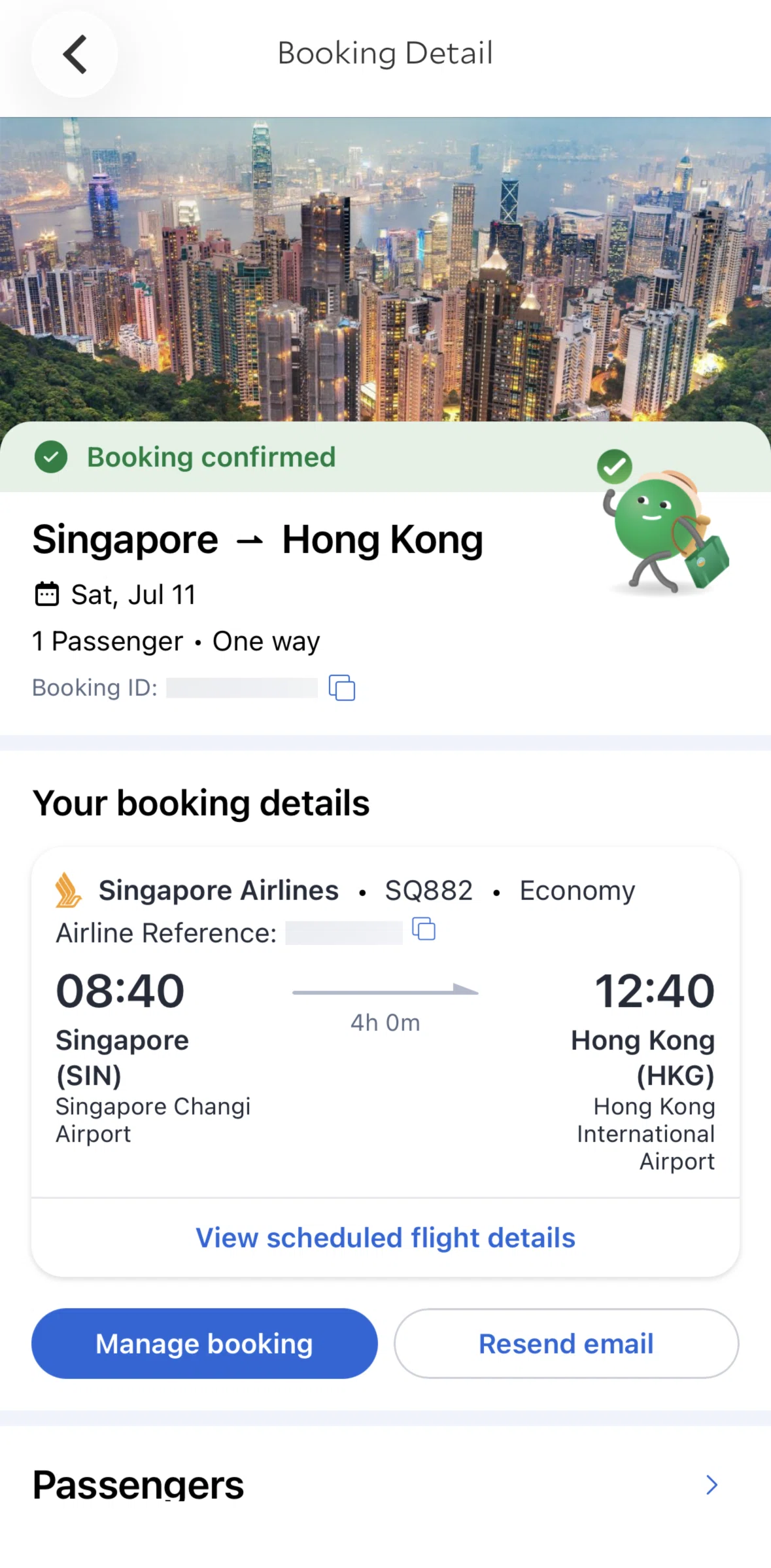 Agoda Screen screen in the Flight schedule flow