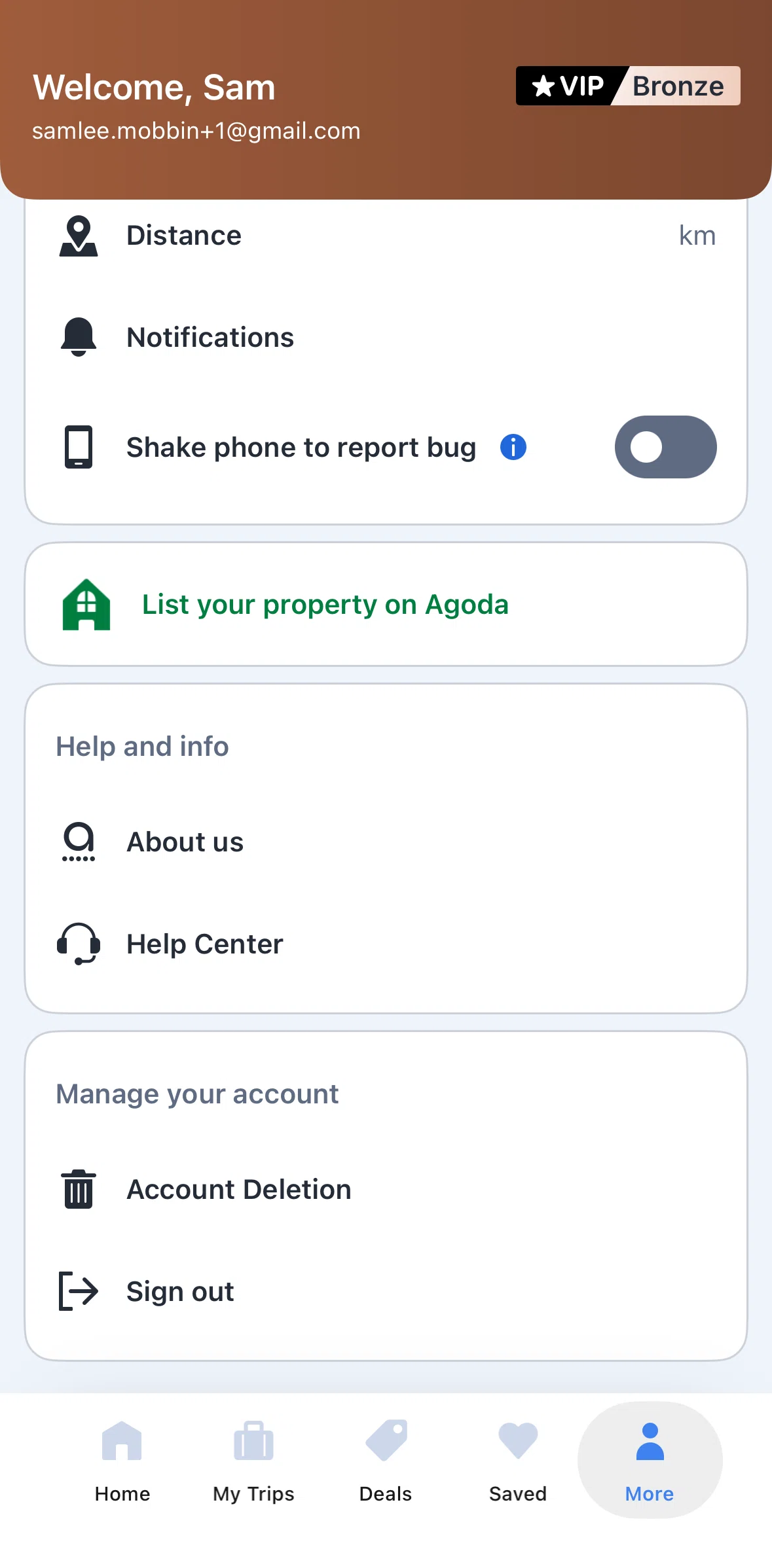 Agoda Screen screen in the Help center flow