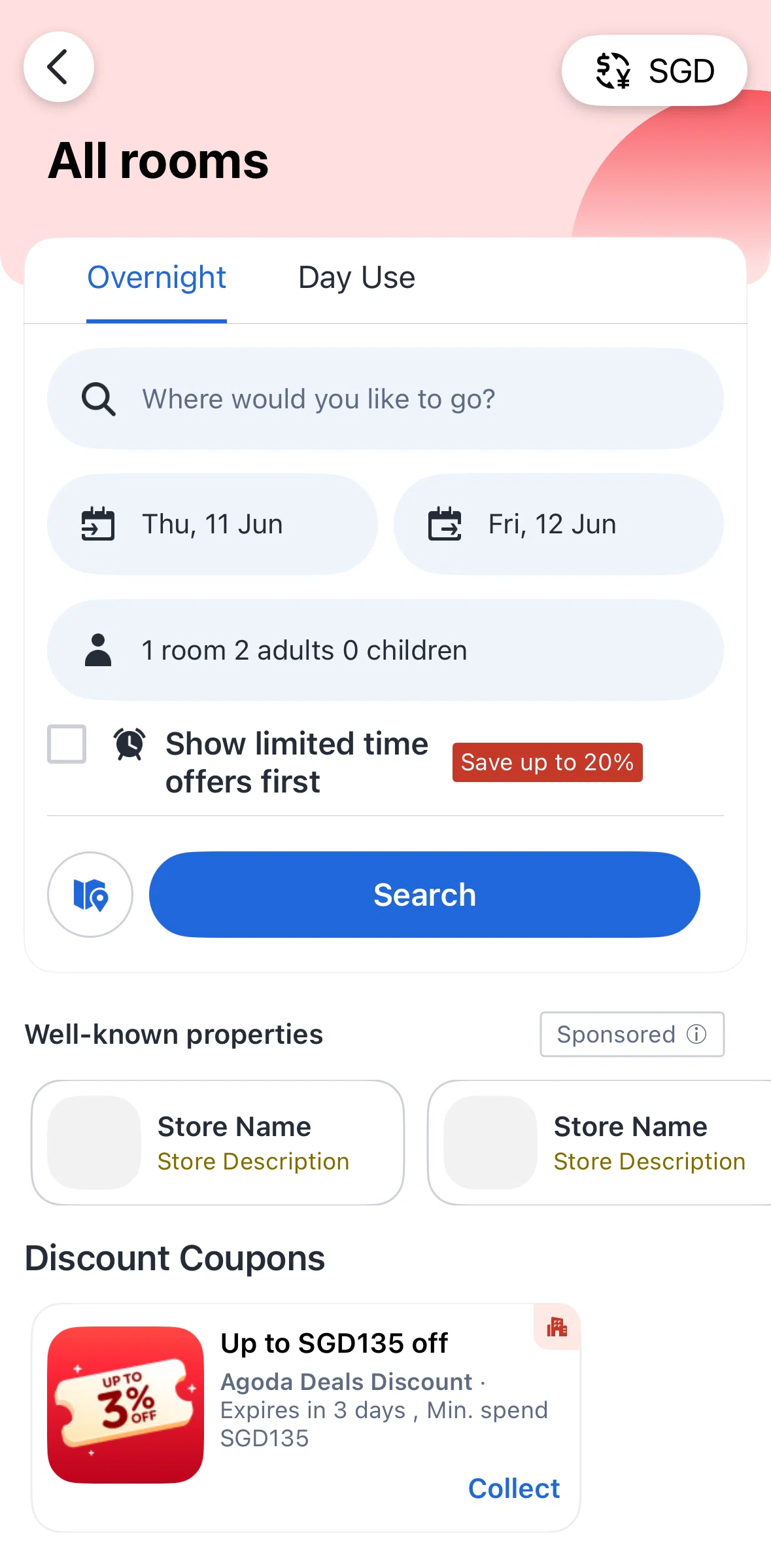 Agoda Screen screen in the Searching hotels flow