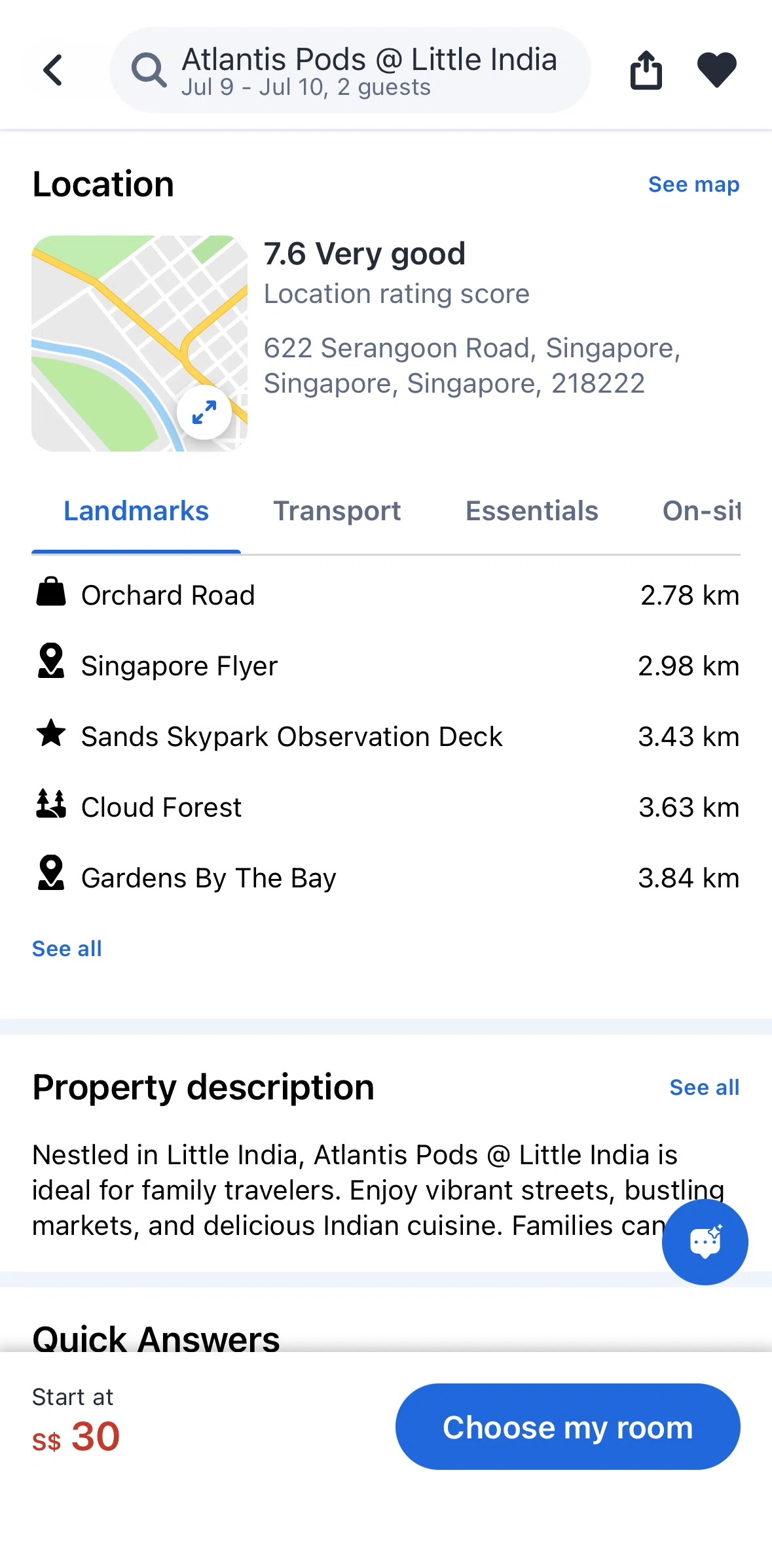 Agoda Screen screen in the See location in map flow