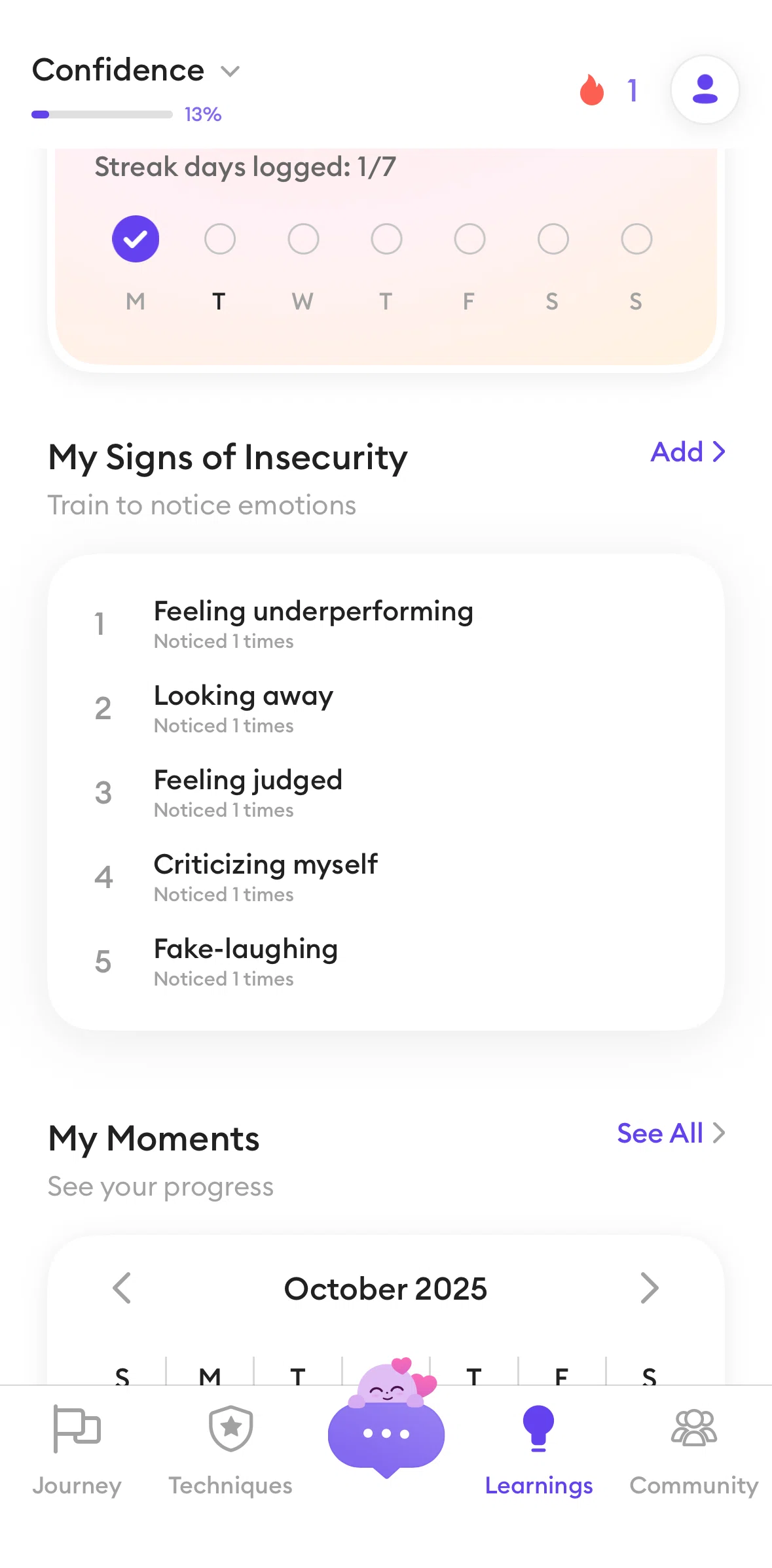 Ahead Screen screen in the Adding signs of insecurity flow