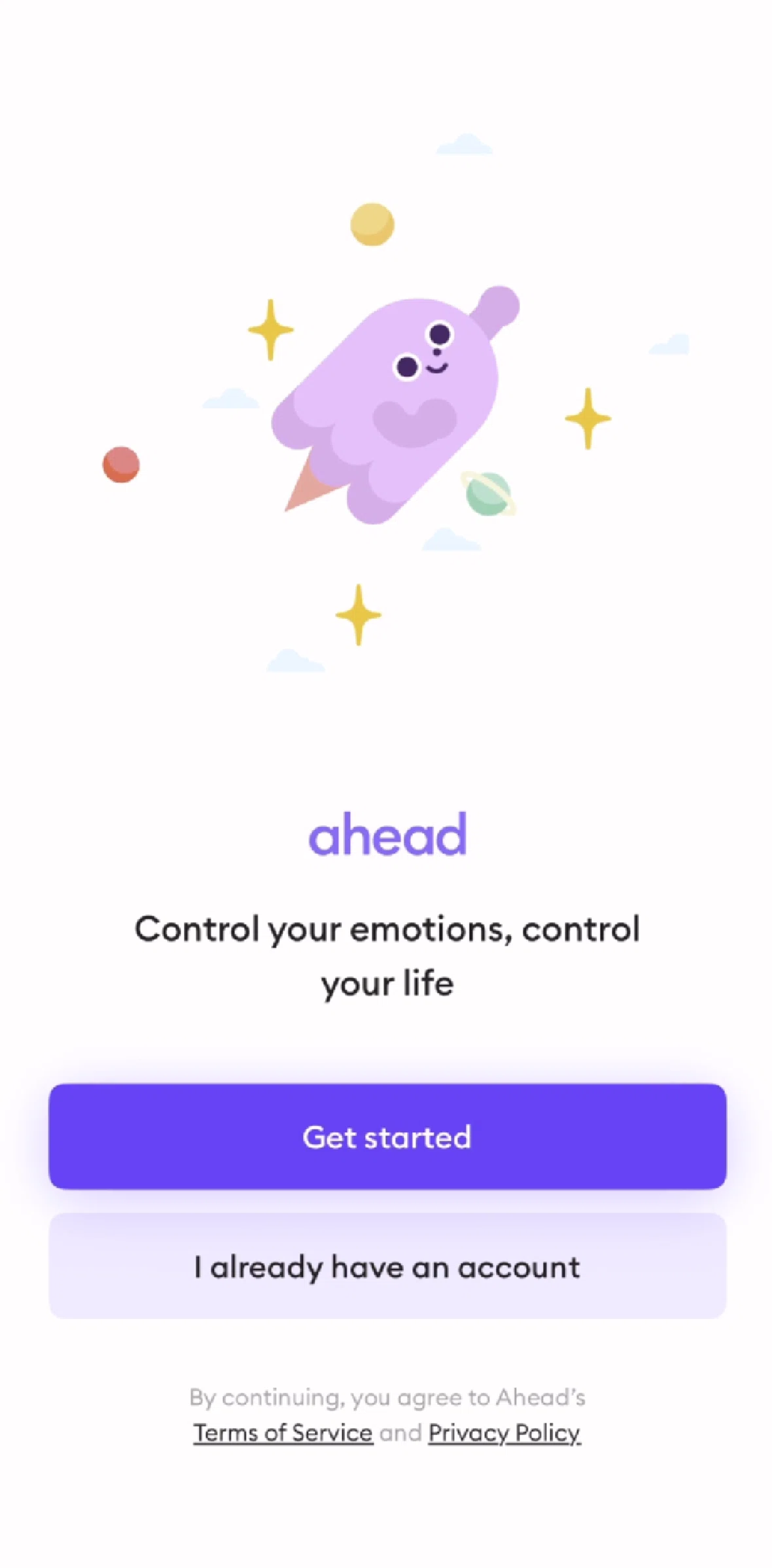Ahead Screen screen in the Creating an account flow