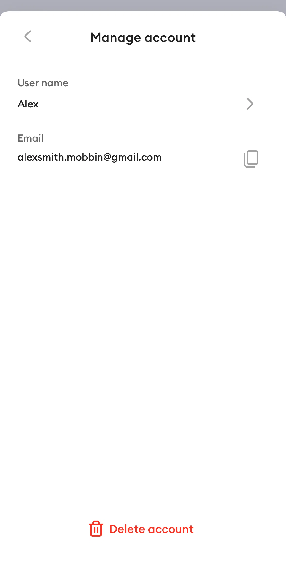 Ahead Screen screen in the Deleting an account flow