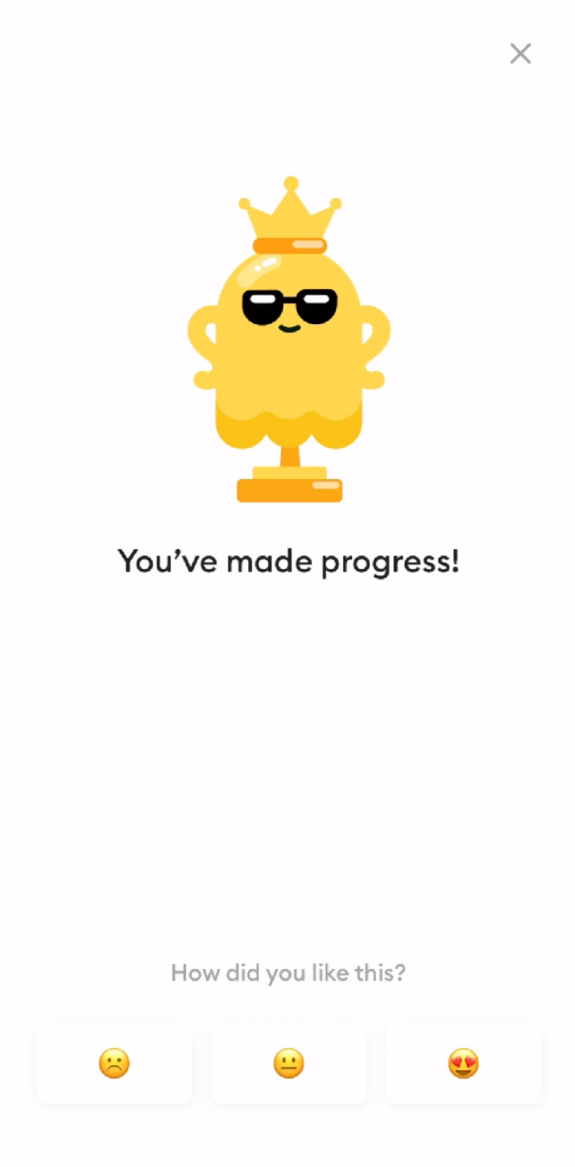 Ahead Screen screen in the Giving feedback flow