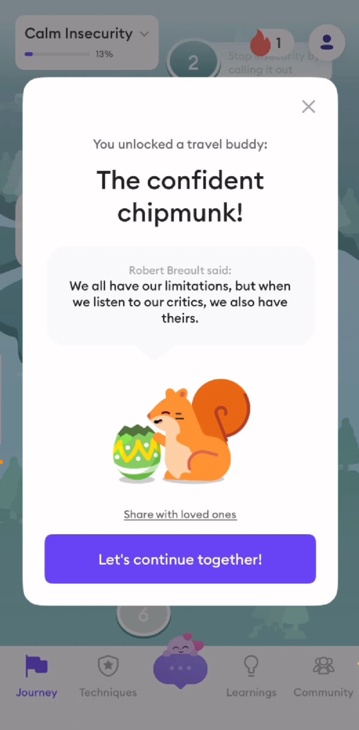 Ahead Screen screen in the Share easter egg flow