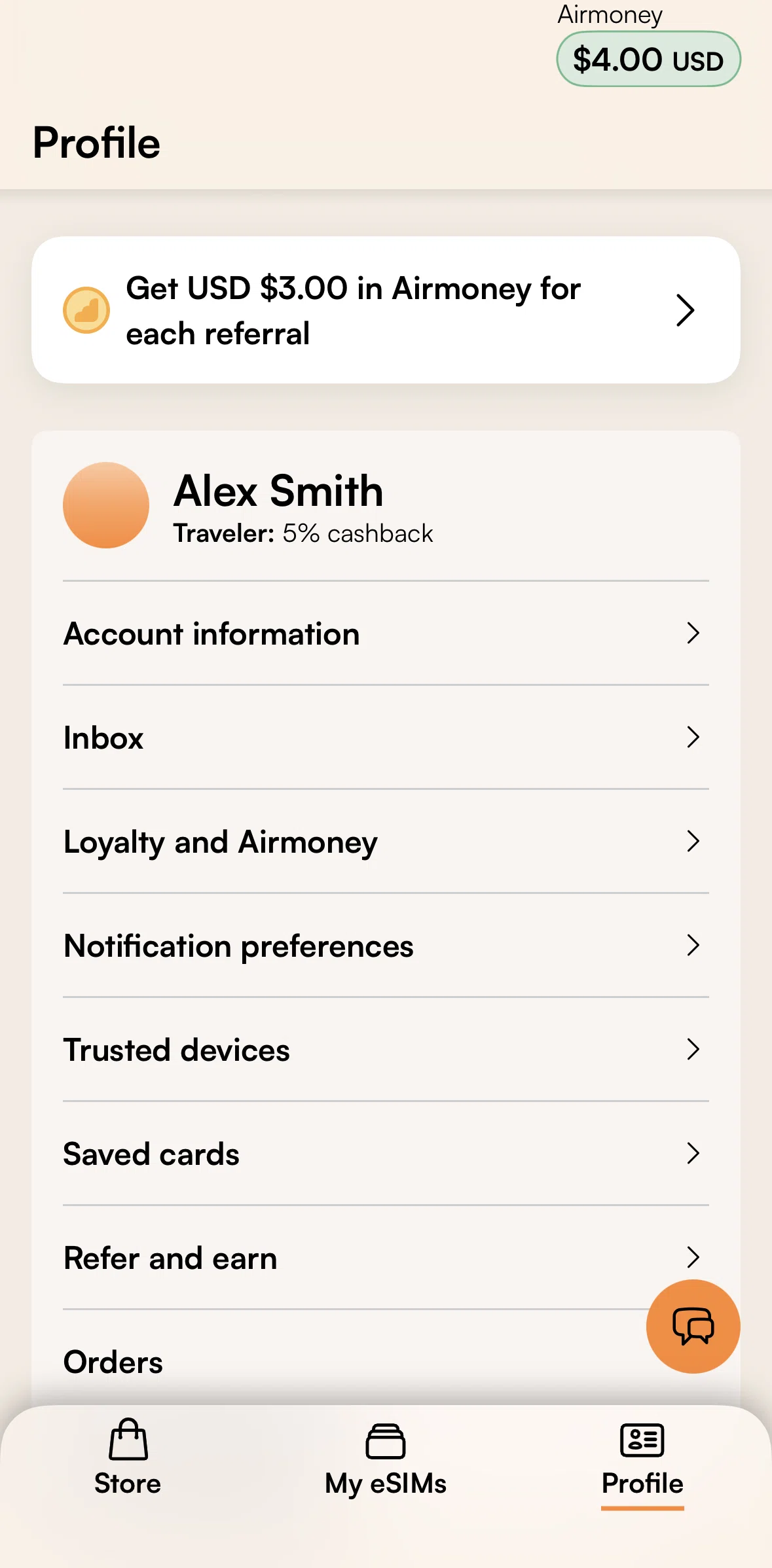 Airalo Screen screen in the Trusted devices flow