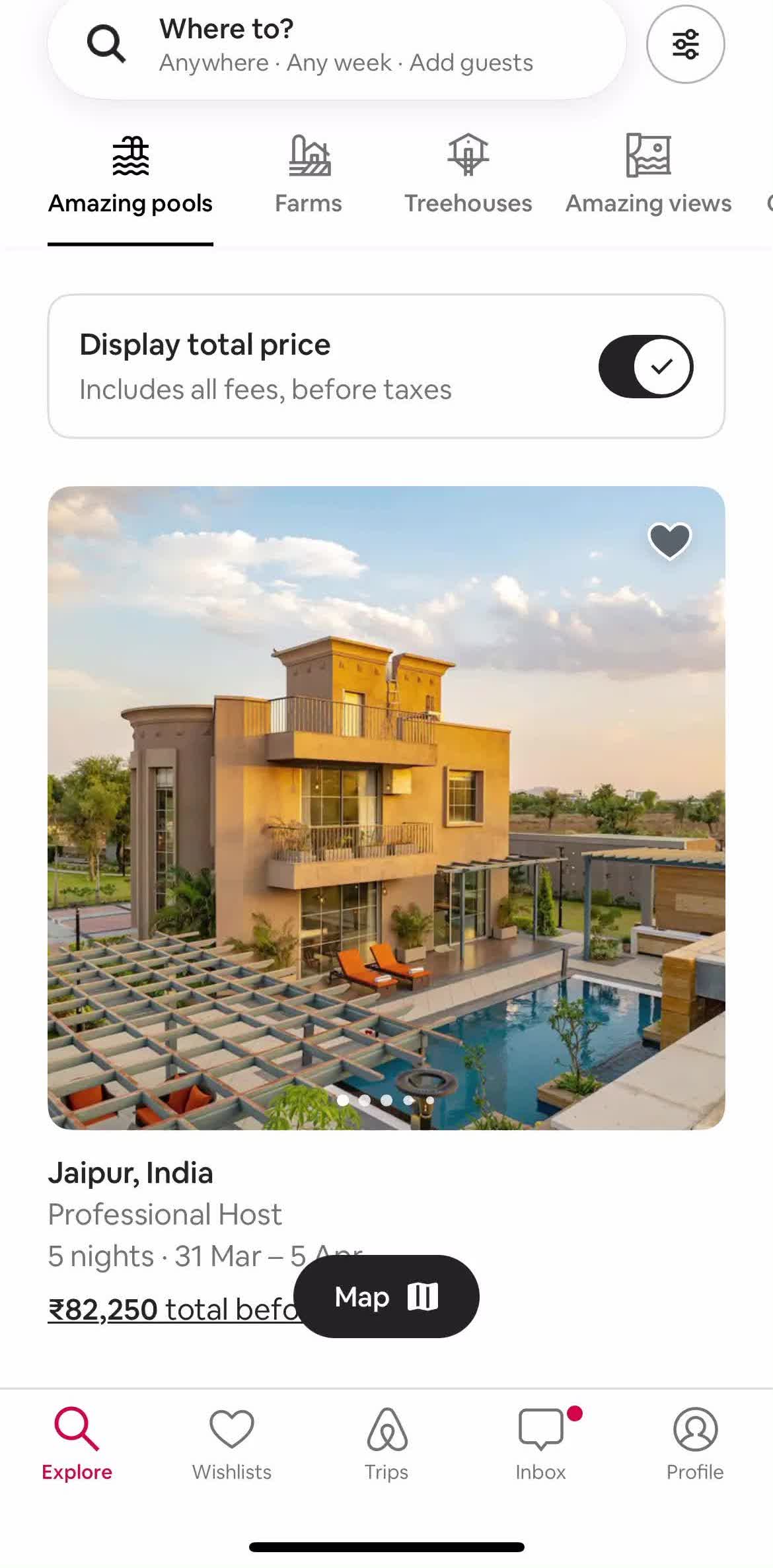 Airbnb Home screen in the Canceling A Booking flow