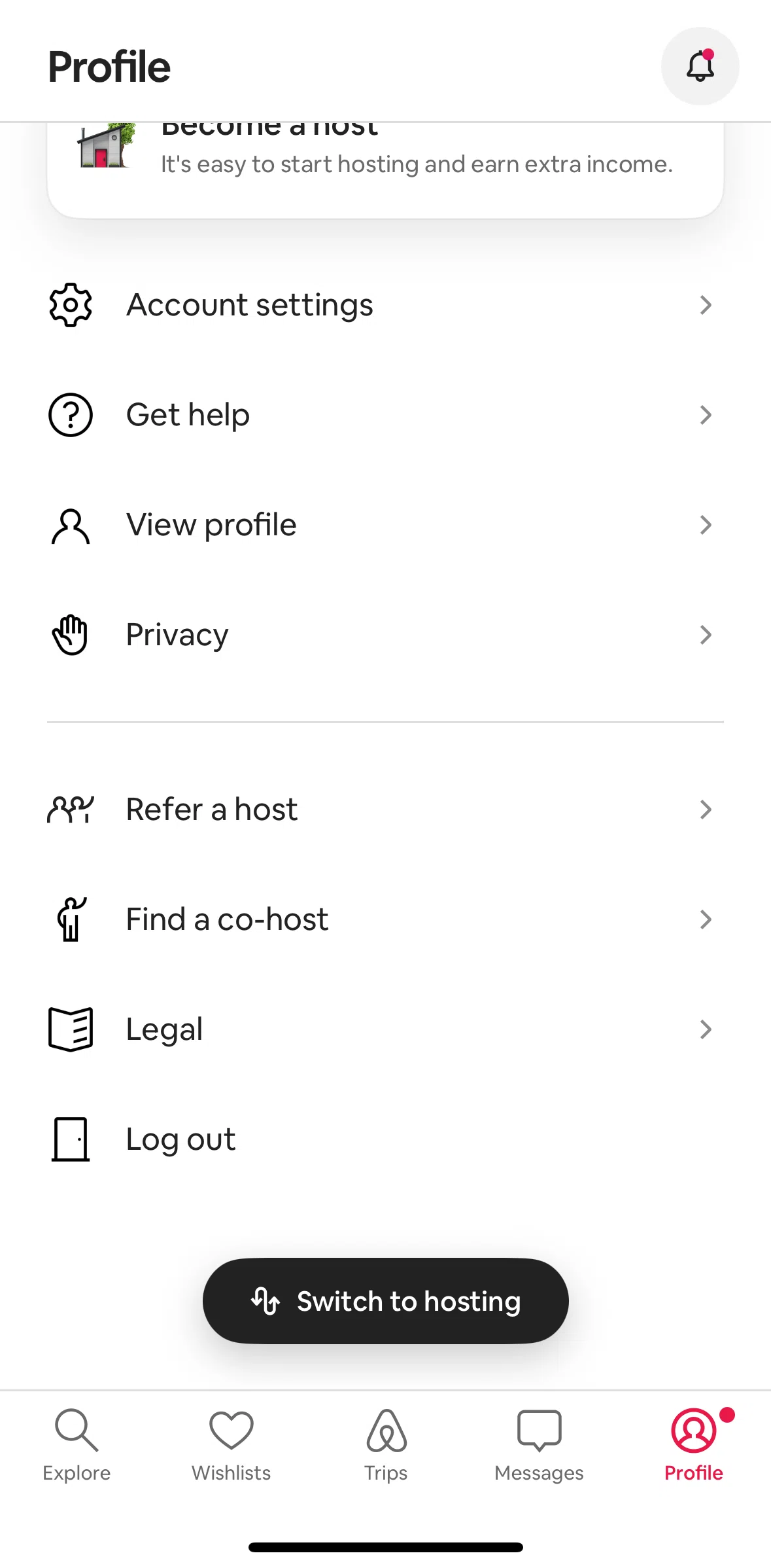 Airbnb Screen screen in the Enabling notifications flow