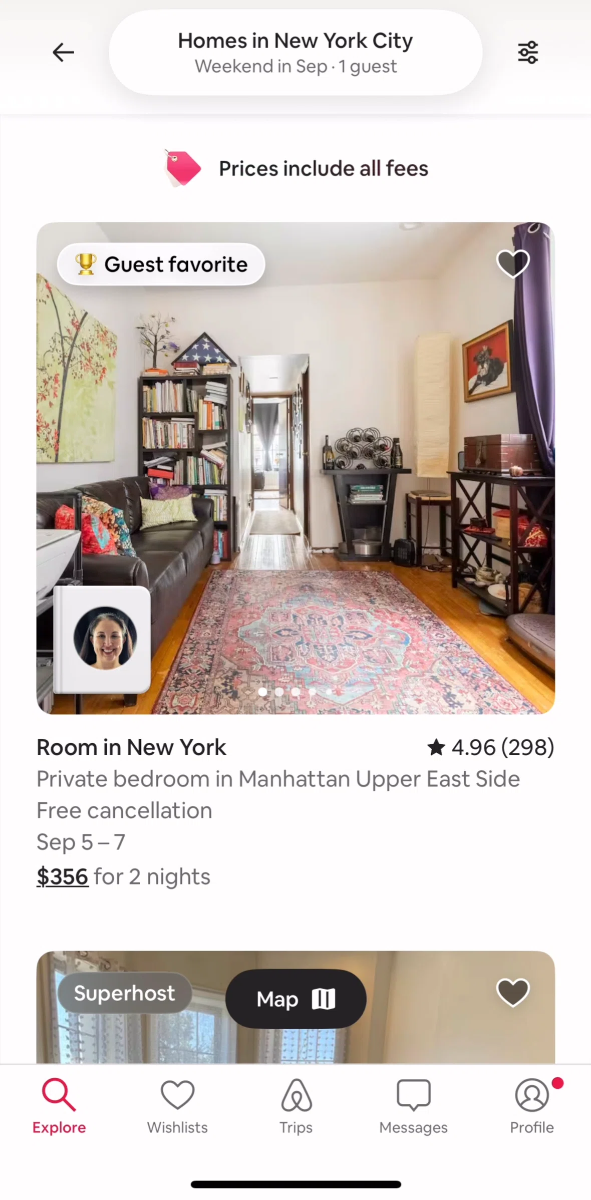 Airbnb Screen screen in the Filtering homes flow