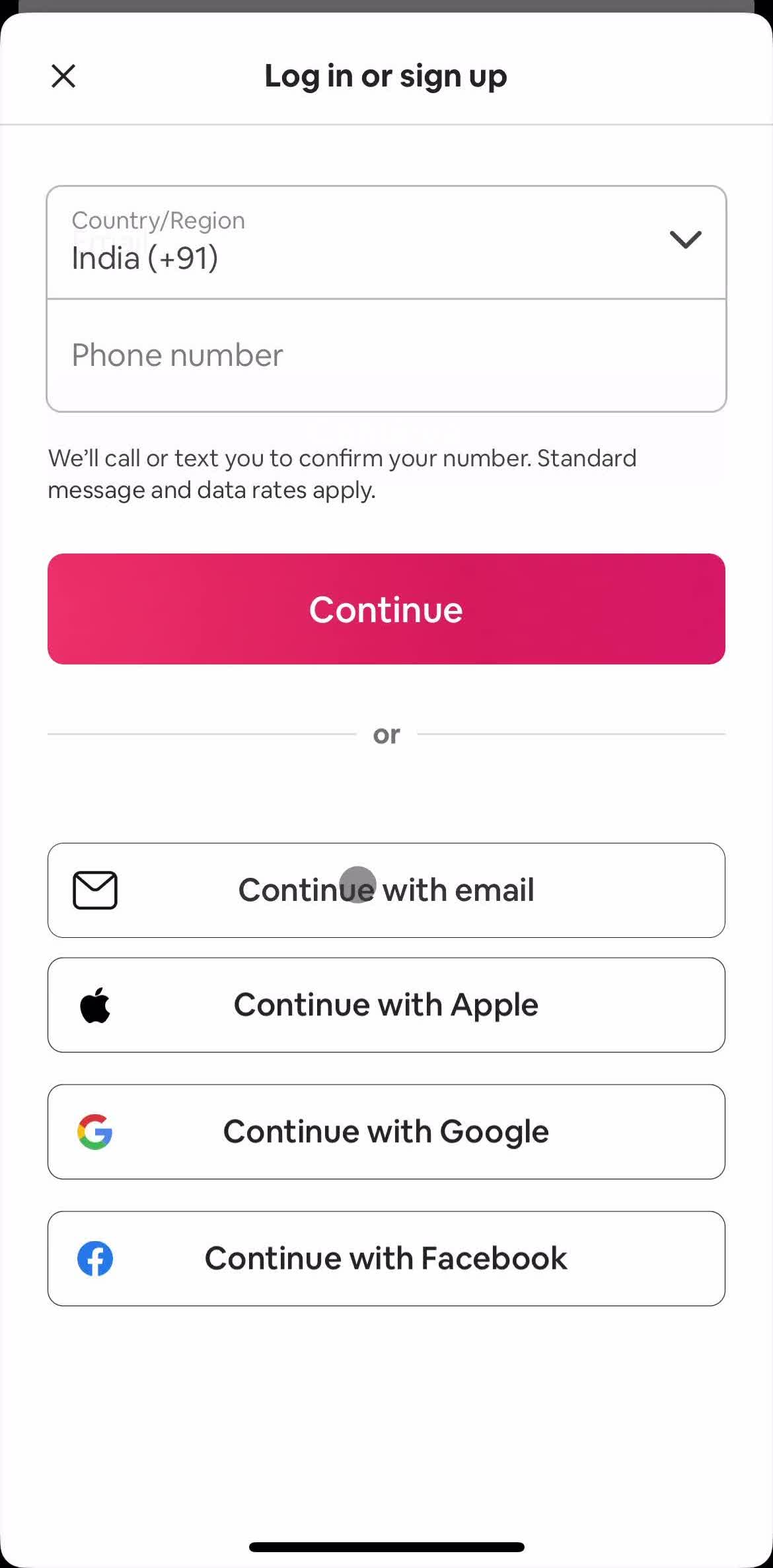 Airbnb Logging In preview