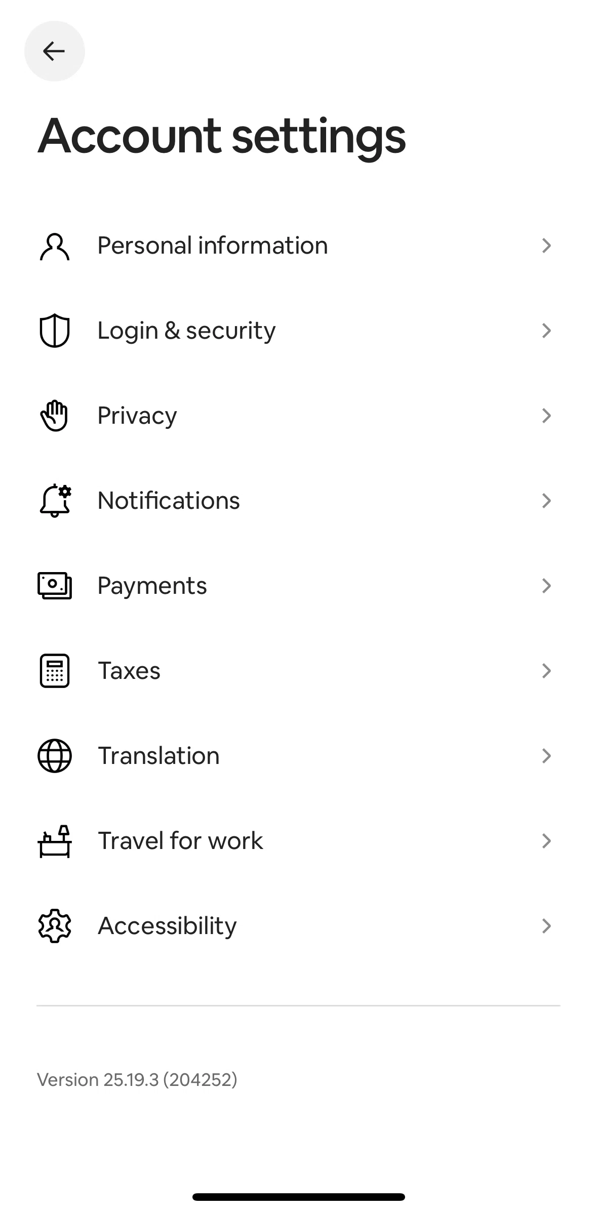 Airbnb Screen screen in the Payments & payouts flow