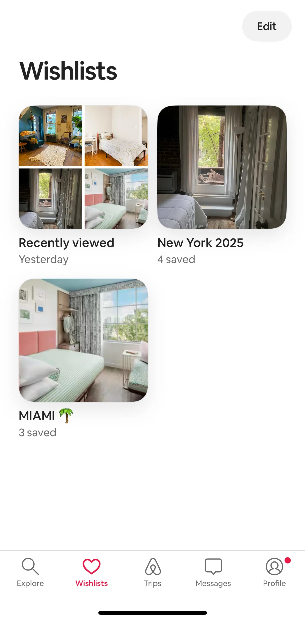 Airbnb Screen screen in the Recently viewed flow