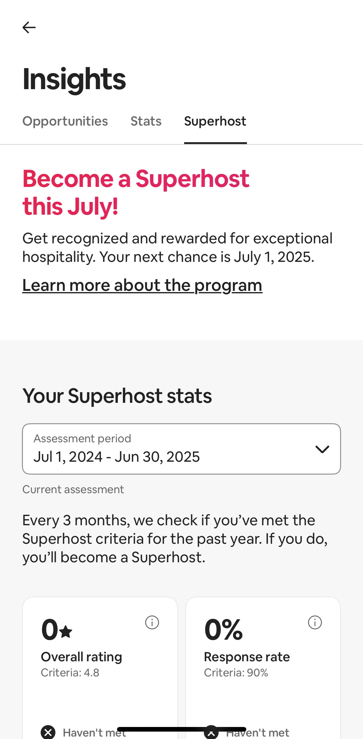 Airbnb Screen screen in the Superhost information flow