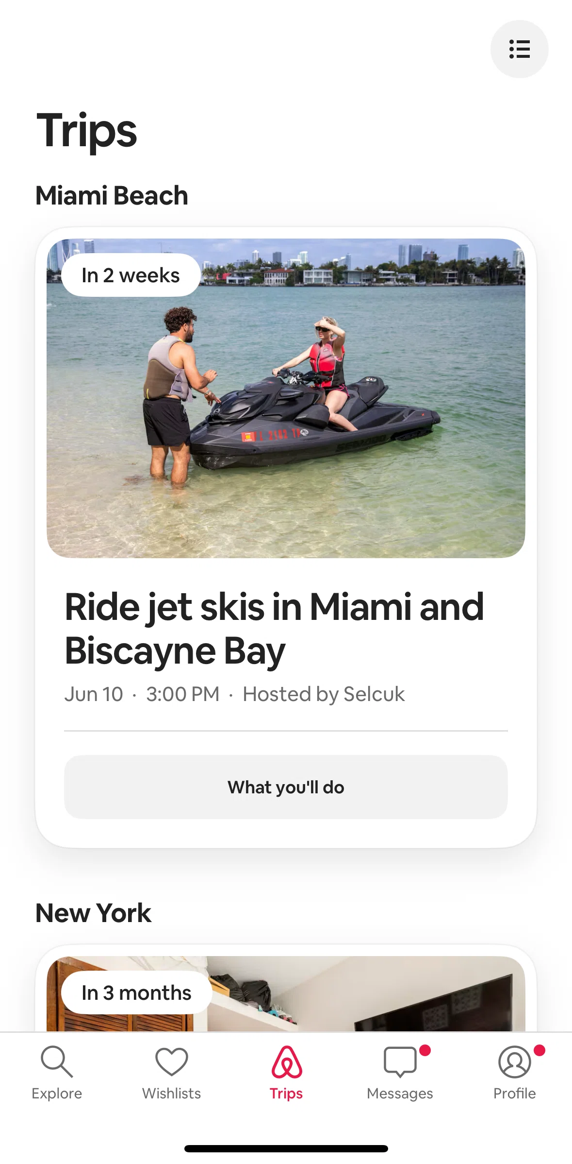 Airbnb Screen screen in the Switching to list view flow