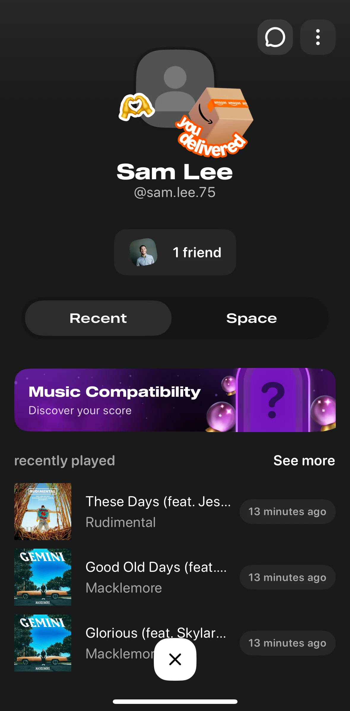 Airbuds Widget Screen screen in the Adding a friend as BF flow