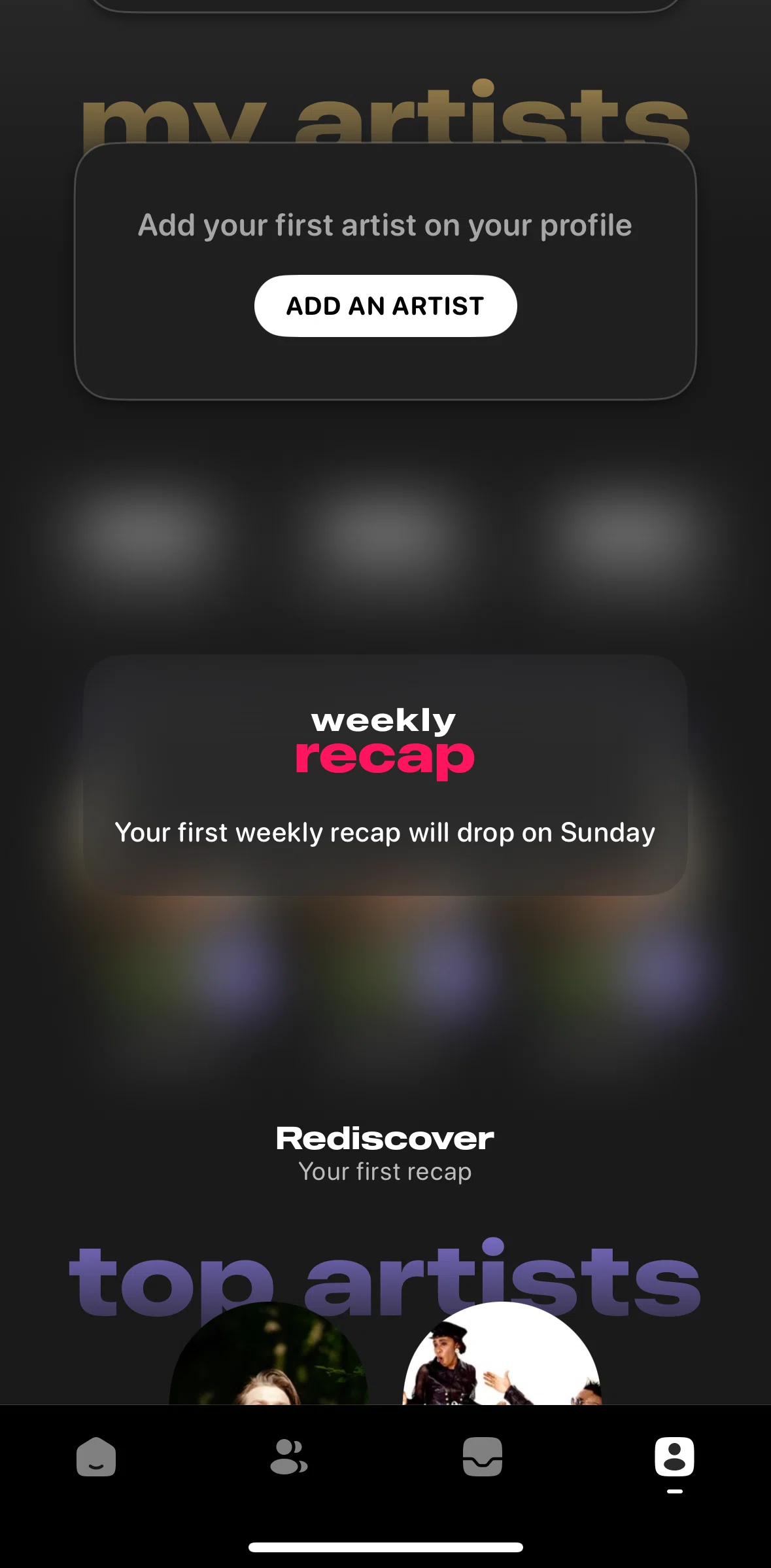 Airbuds Widget Screen screen in the Adding an artist flow