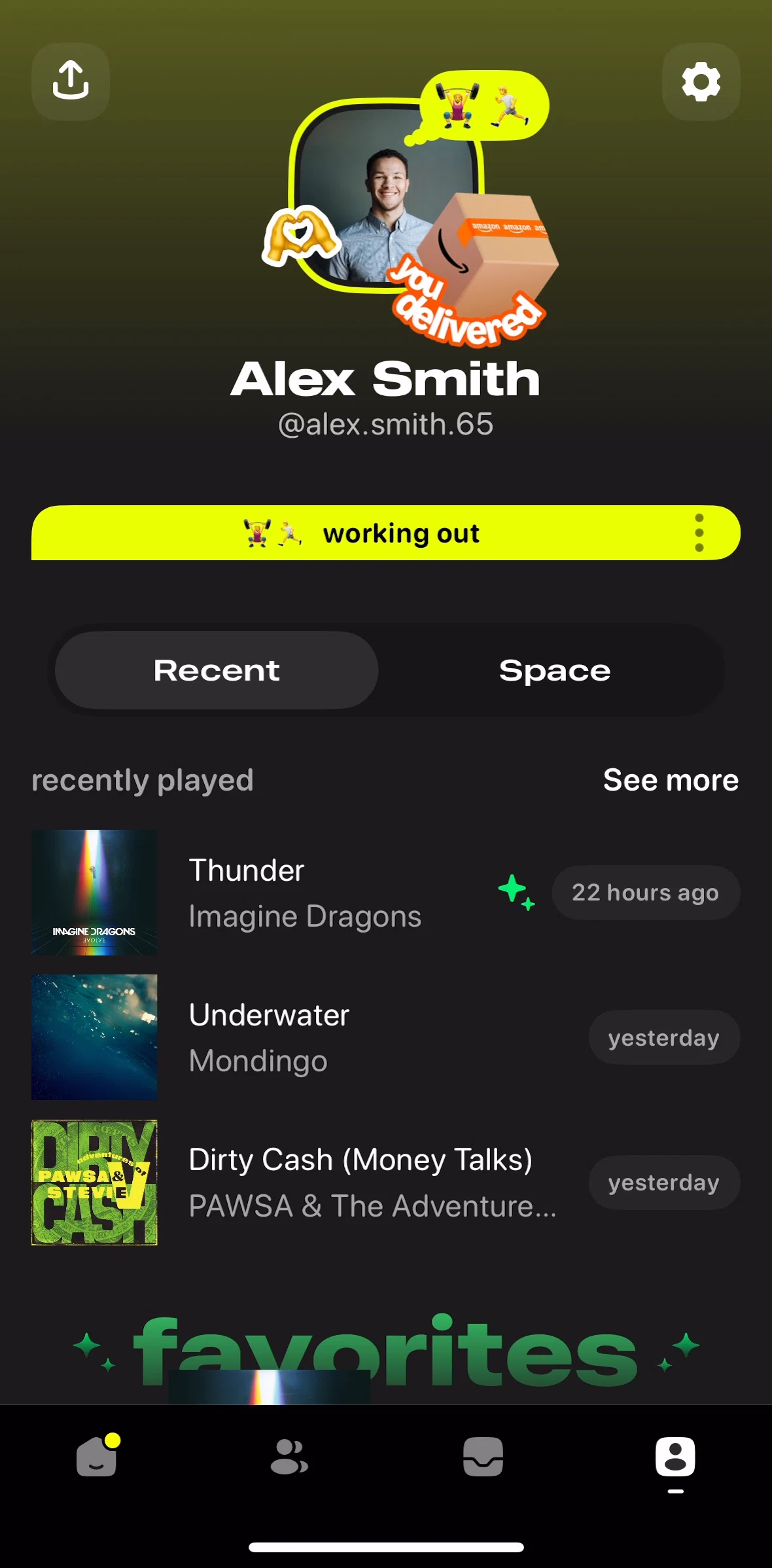 Airbuds Widget Screen screen in the Ending my status flow